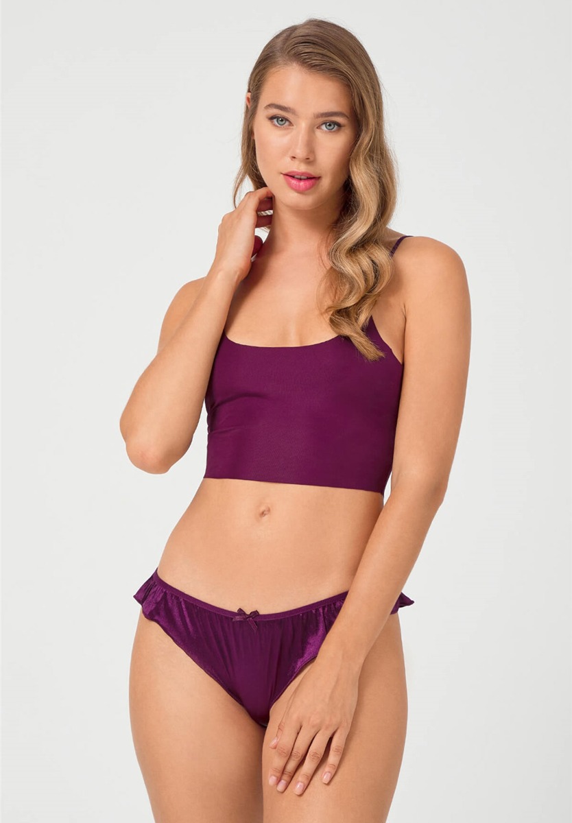 Στρινγκ σατέν πολύ ελαστικό Purple CH0127E φωτογραφία