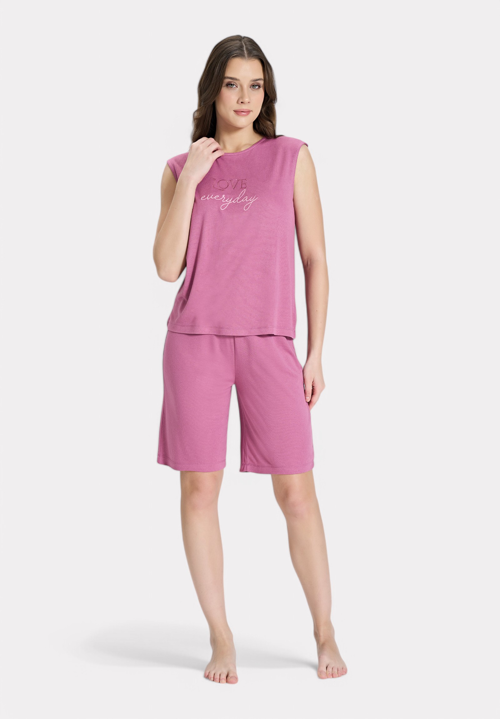 Pijadore Πιτζάμα Γυναικεία Pijadore Ριπ Σάπιο Μήλο– "Love Everyday PJDR1847-2-Σάπιο Μήλο