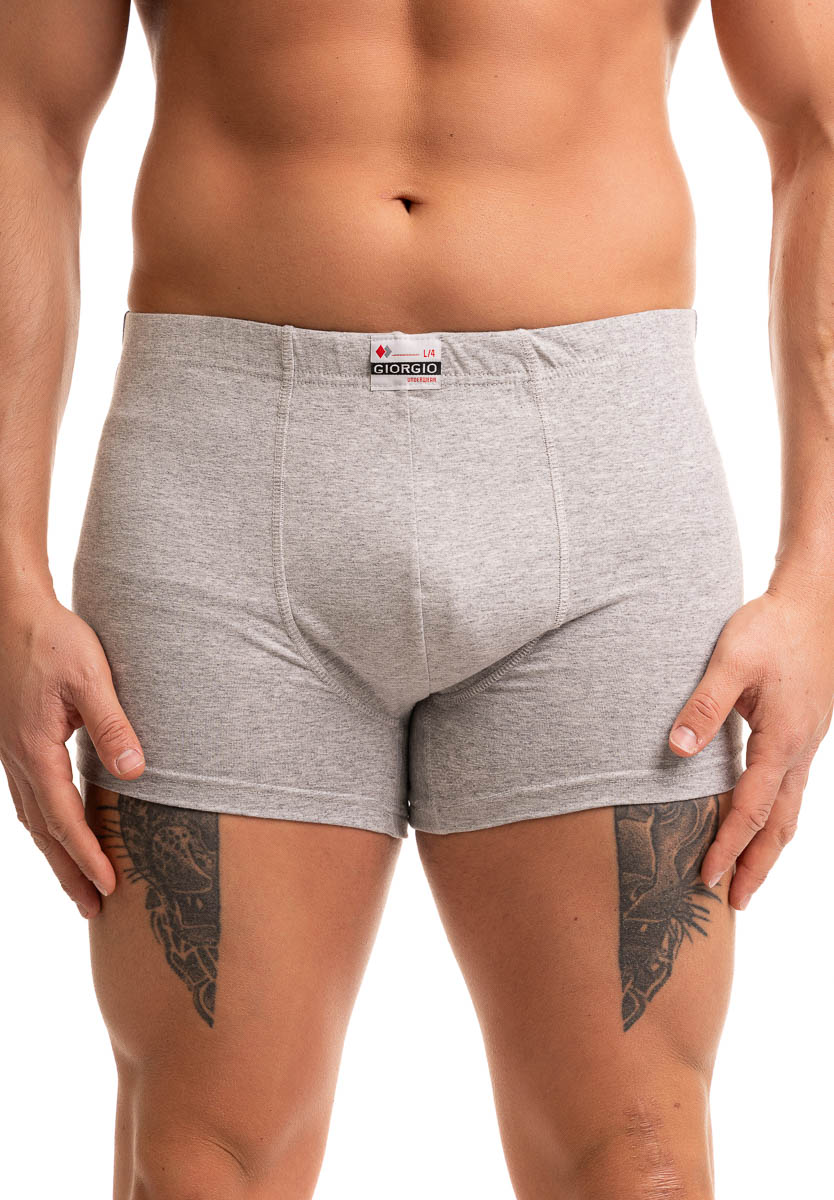 Giorgio Ανδρικό μποξεράκι υπερμέγεθος Giorgio εφαρμοστό γκρι βαμβάκι λύκρα GRG1001-4-Γκρι