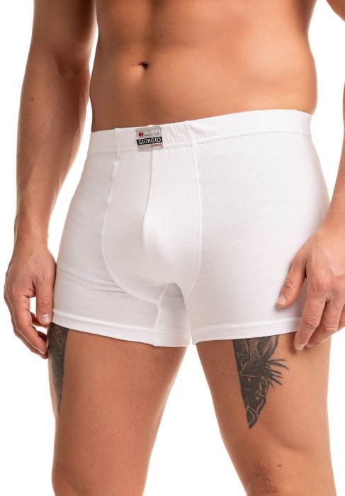 Ανδρικό μποξεράκι Giorgio εφαρμοστό λευκό βαμβάκι λύκρα GRG1000-3-Λευκό φωτογραφία