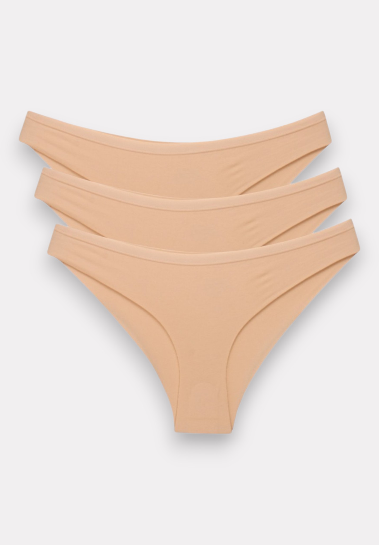 Σλιπ γυναικείο Berrak βαμβακερό με μαλακό λάστιχο Laser Cut Seamless Beige 3 Τεμ. BRK11688-2-Μπεζ φωτογραφία