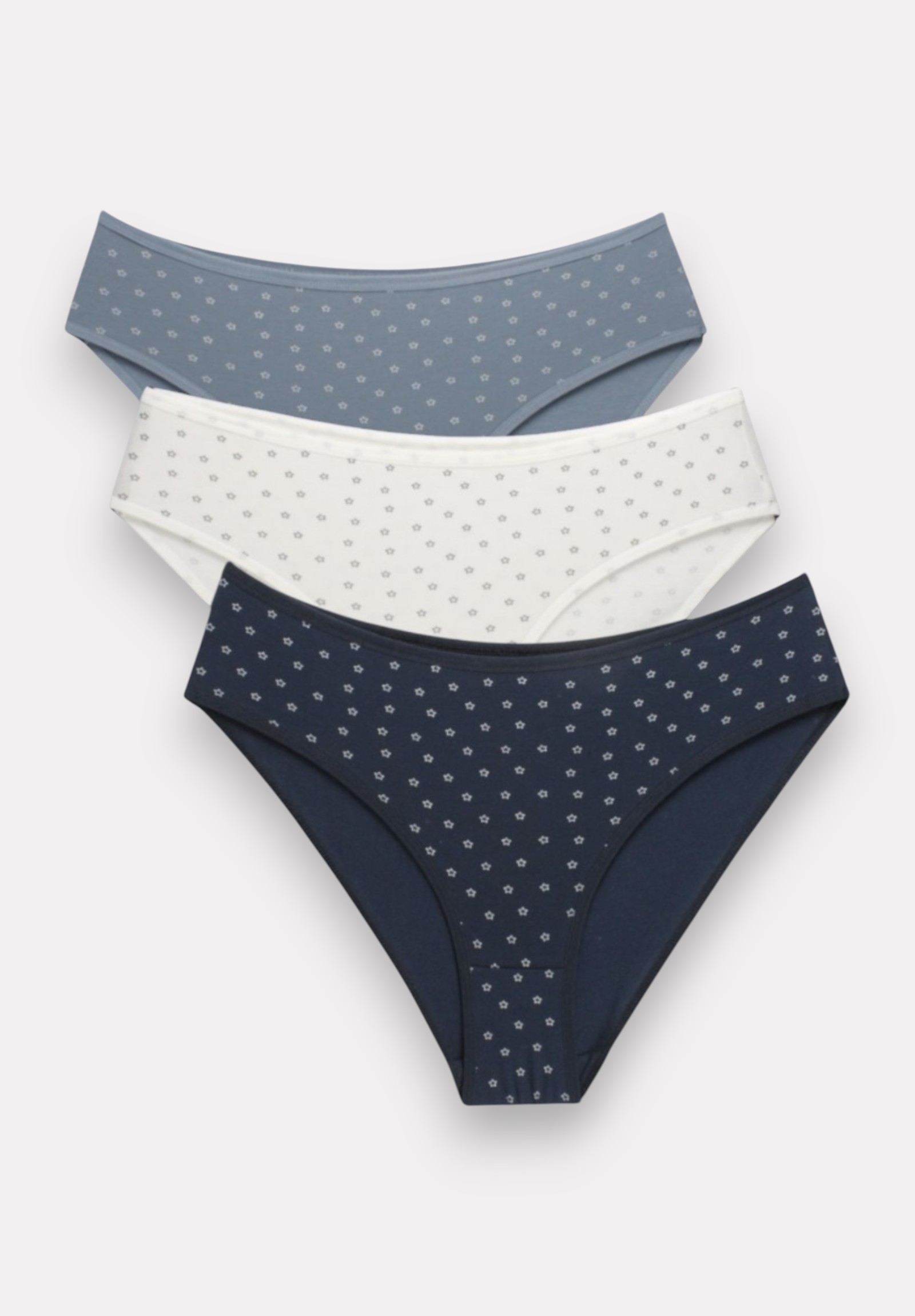 Berrak Σλιπ Bikini βαμβακερά ψηλόμεσα Flower Plus Size Berrak 3 Τεμ. BRK11828-Πολύχρωμο