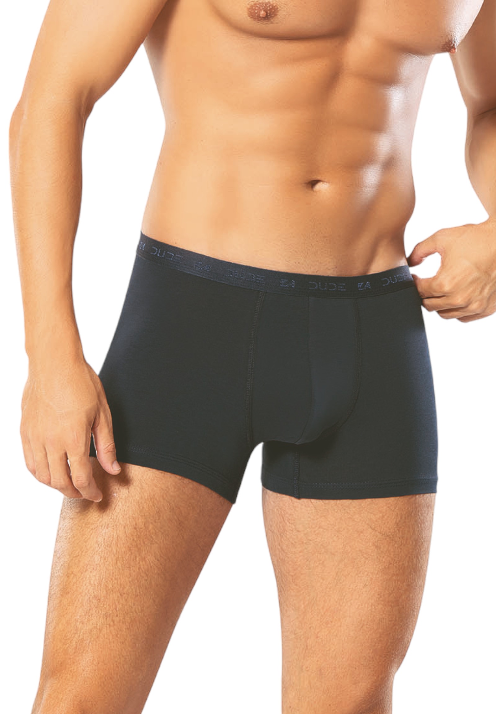 4DUDE Boxer ανδρικό βαμβακερό 4DUDE με μαλακό εξωτερικό λάστιχο DD1200-Μπλε