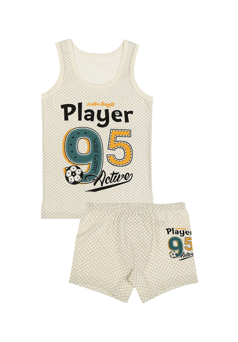 Donella Σετ φανελάκι μποξεράκι παιδικό Player Εκρού 12920AT1