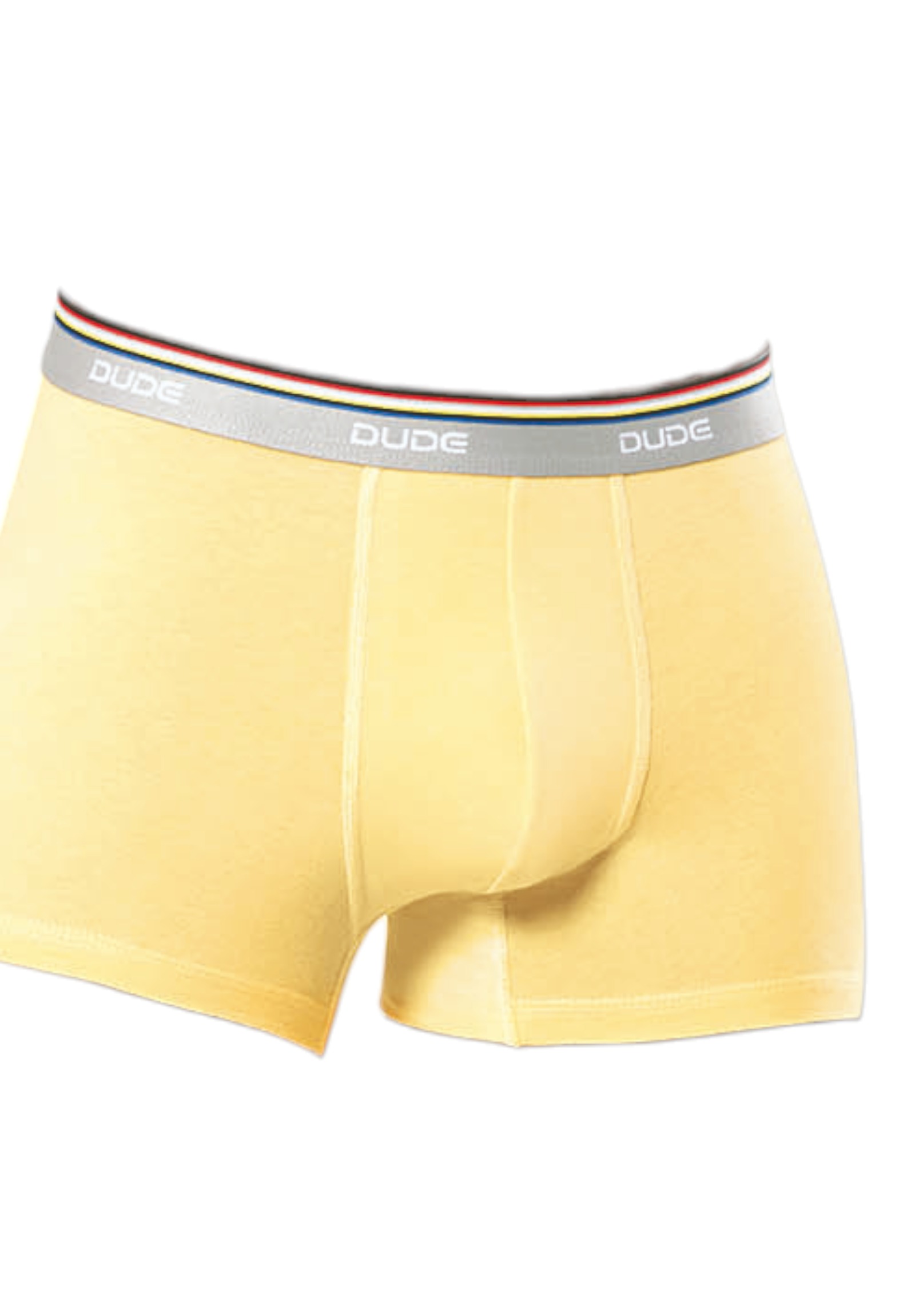 Boxer ανδρικό βαμβακερό 4DUDE με μαλακό εξωτερικό τρίχρωμο λάστιχο DD1300-Κίτρινο φωτογραφία