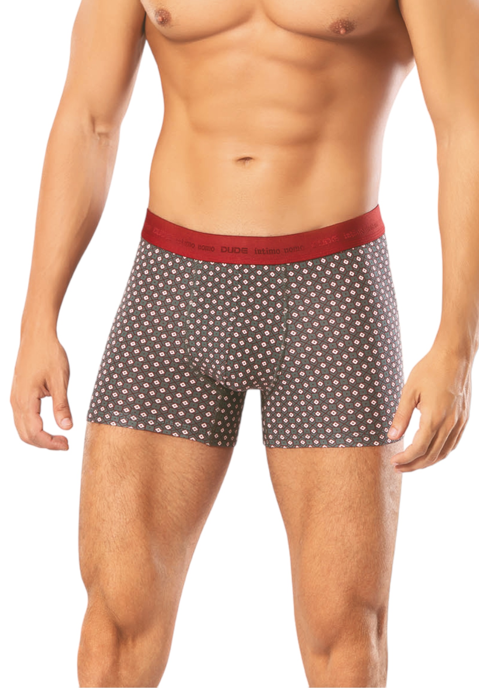 Boxer ανδρικά βαμβακερά 4DUDE Rombus σε οικονομική συσκευασία 2 τεμαχίων DD1402-Μπορντώ φωτογραφία