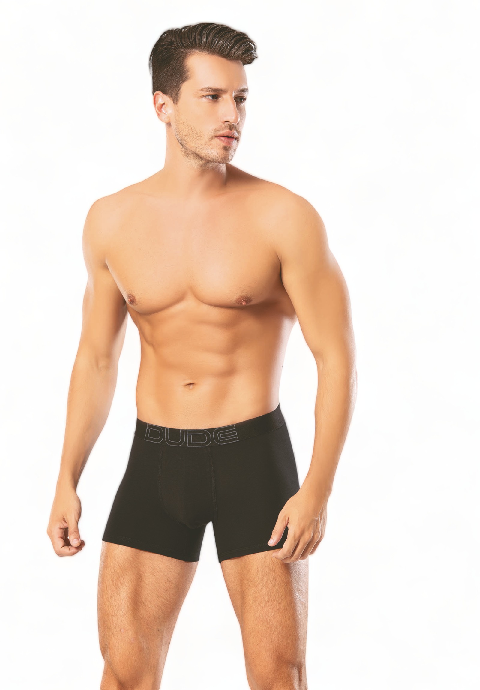 Boxer ανδρικά βαμβακερά 4DUDE Asymmetric σε οικονομική συσκευασία 2 τεμαχίων DD1404-Μαύρο φωτογραφία