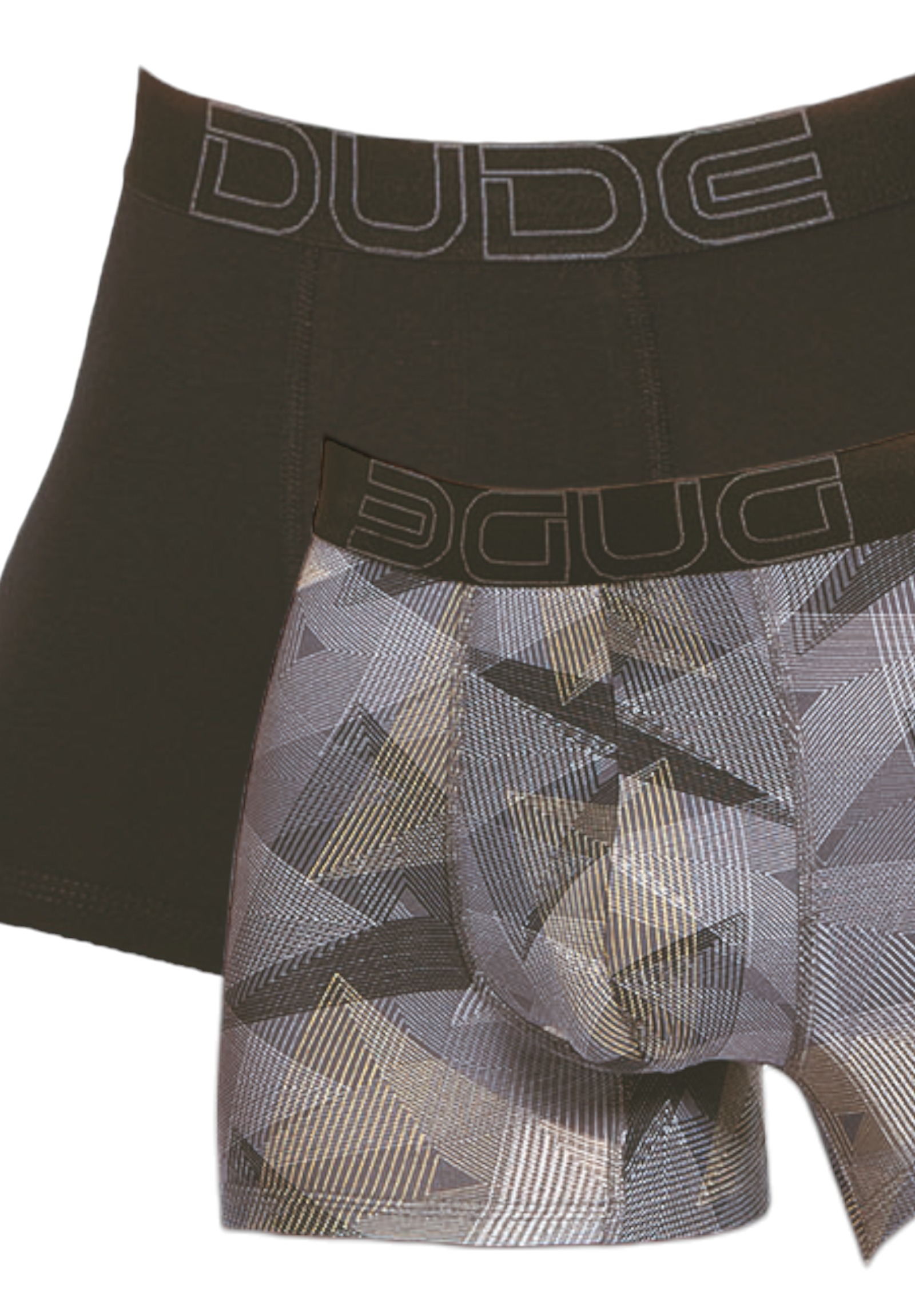 4DUDE Boxer ανδρικά βαμβακερά 4DUDE Asymmetric σε οικονομική συσκευασία 2 τεμαχίων DD1404-Μαύρο