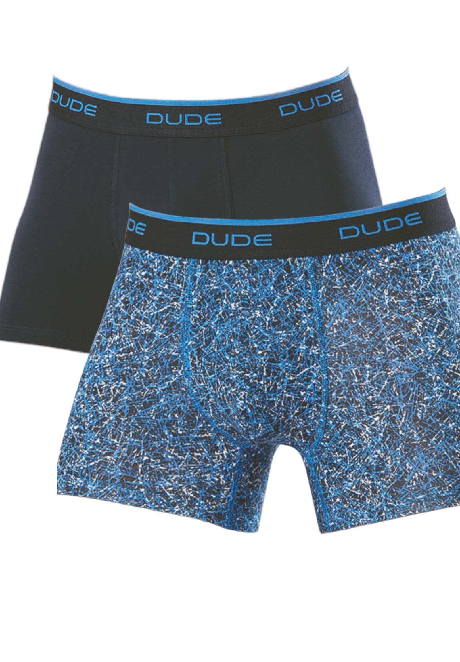 4DUDE Boxer ανδρικά βαμβακερά 4DUDE Chaos σε οικονομική συσκευασία 2 τεμαχίων DD1405-Μπλε