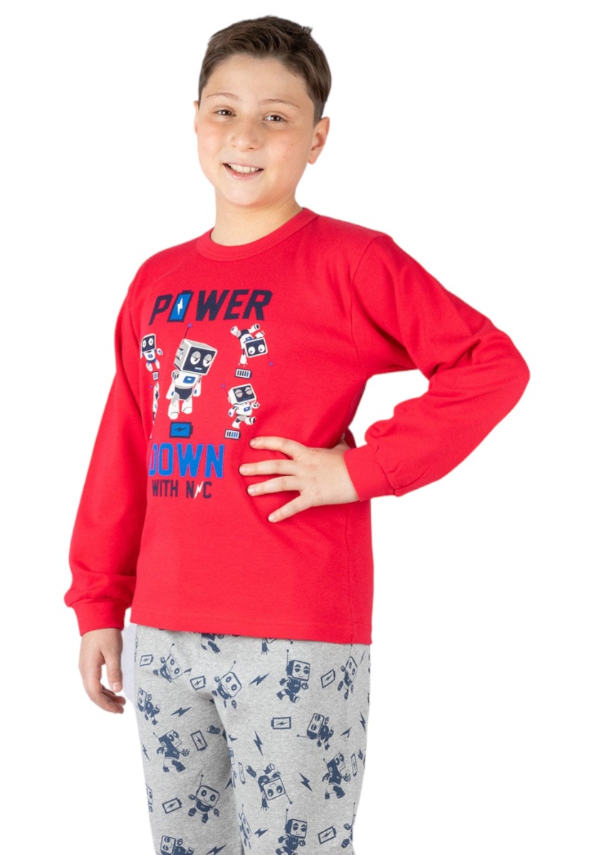 Πιτζάμα παιδική Nina Club Robot Κόκκινο NC141B φωτογραφία