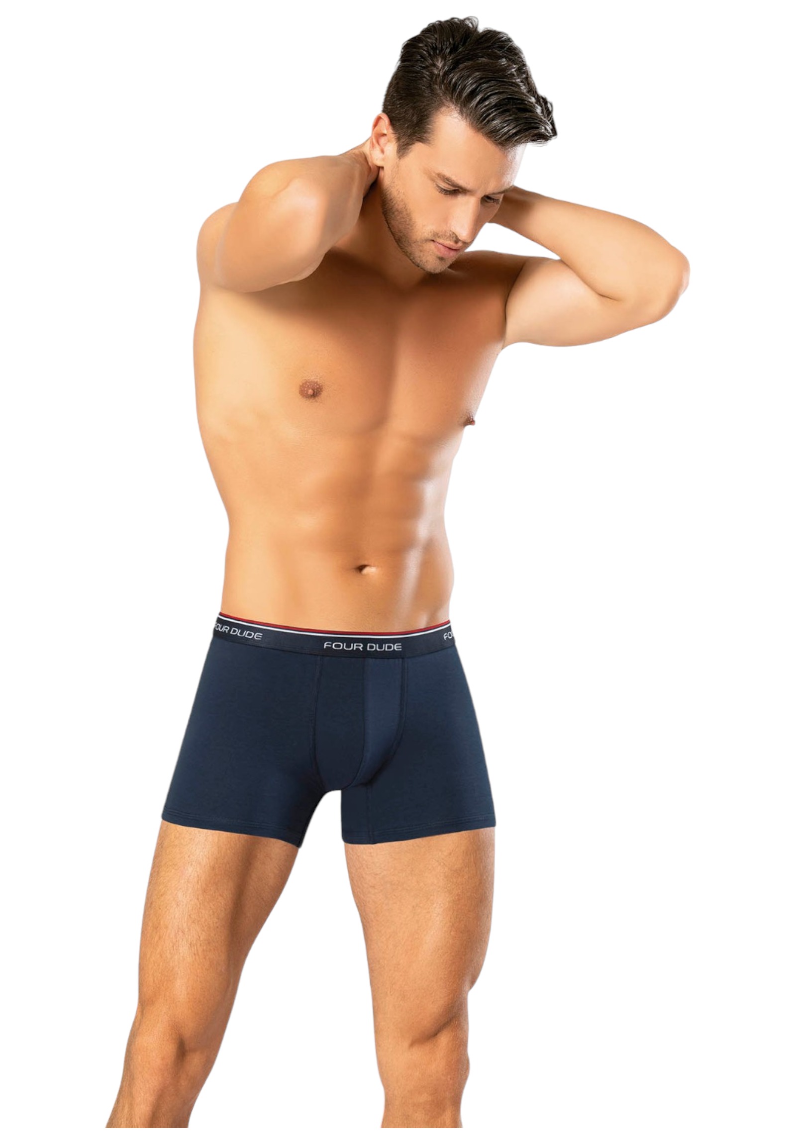 Boxer ανδρικά βαμβακερά 4DUDE Basic σε οικονομική συσκευασία 3 τεμαχίων DD1601-Πολύχρωμο φωτογραφία