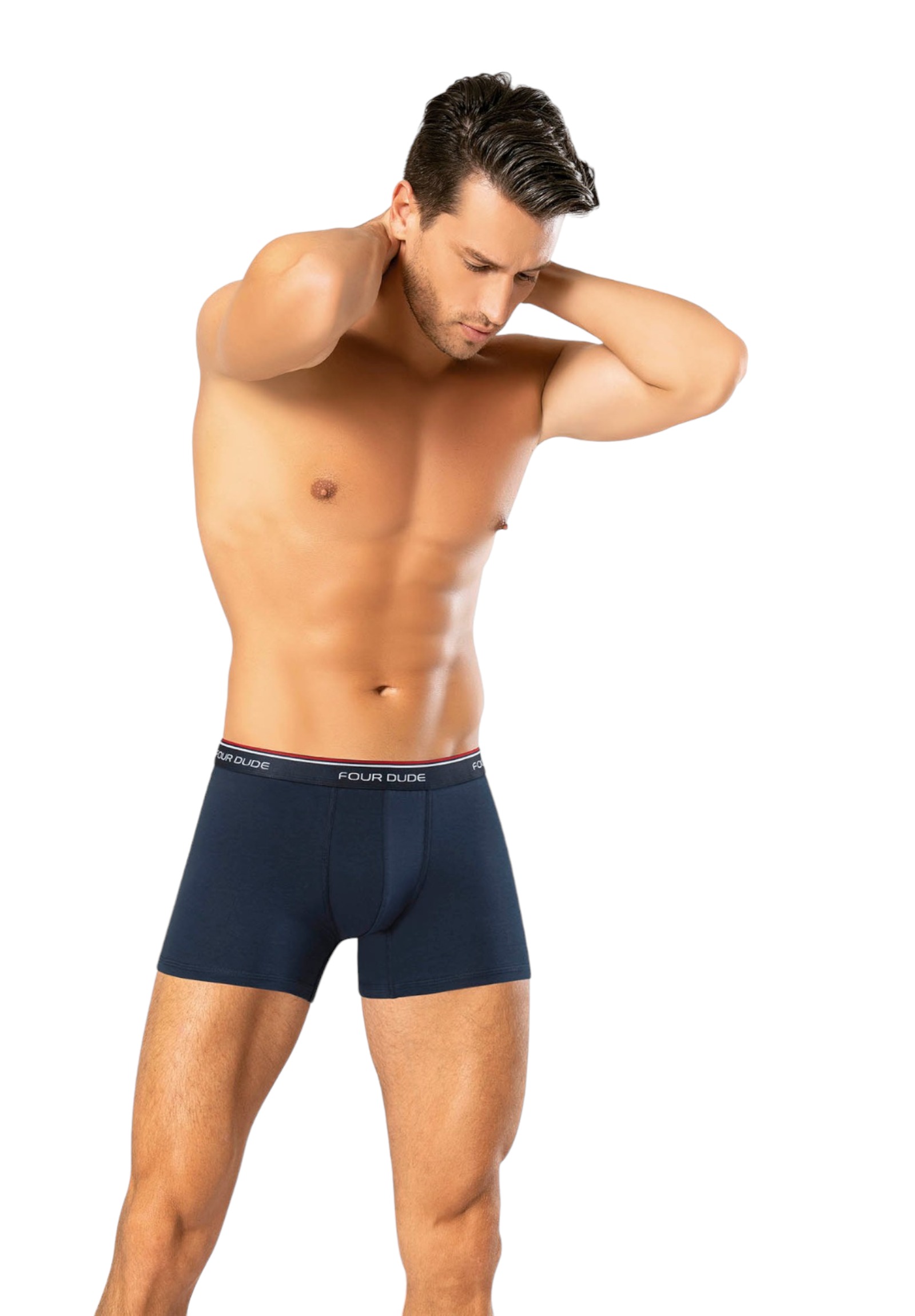 Boxer ανδρικά βαμβακερά 4DUDE The Basics σε οικονομική συσκευασία 3 τεμαχίων DD1604-Πολύχρωμο φωτογραφία