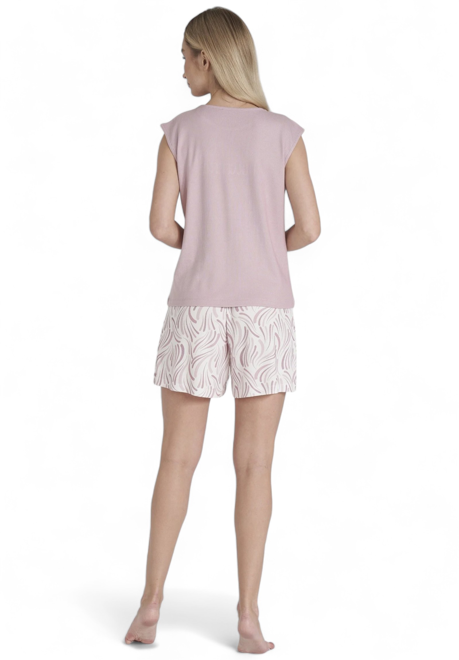 Πιτζάμα γυναικεία βισκόζ με σορτσάκι Pijadore Powerful PJDR1613-Λιλά φωτογραφία
