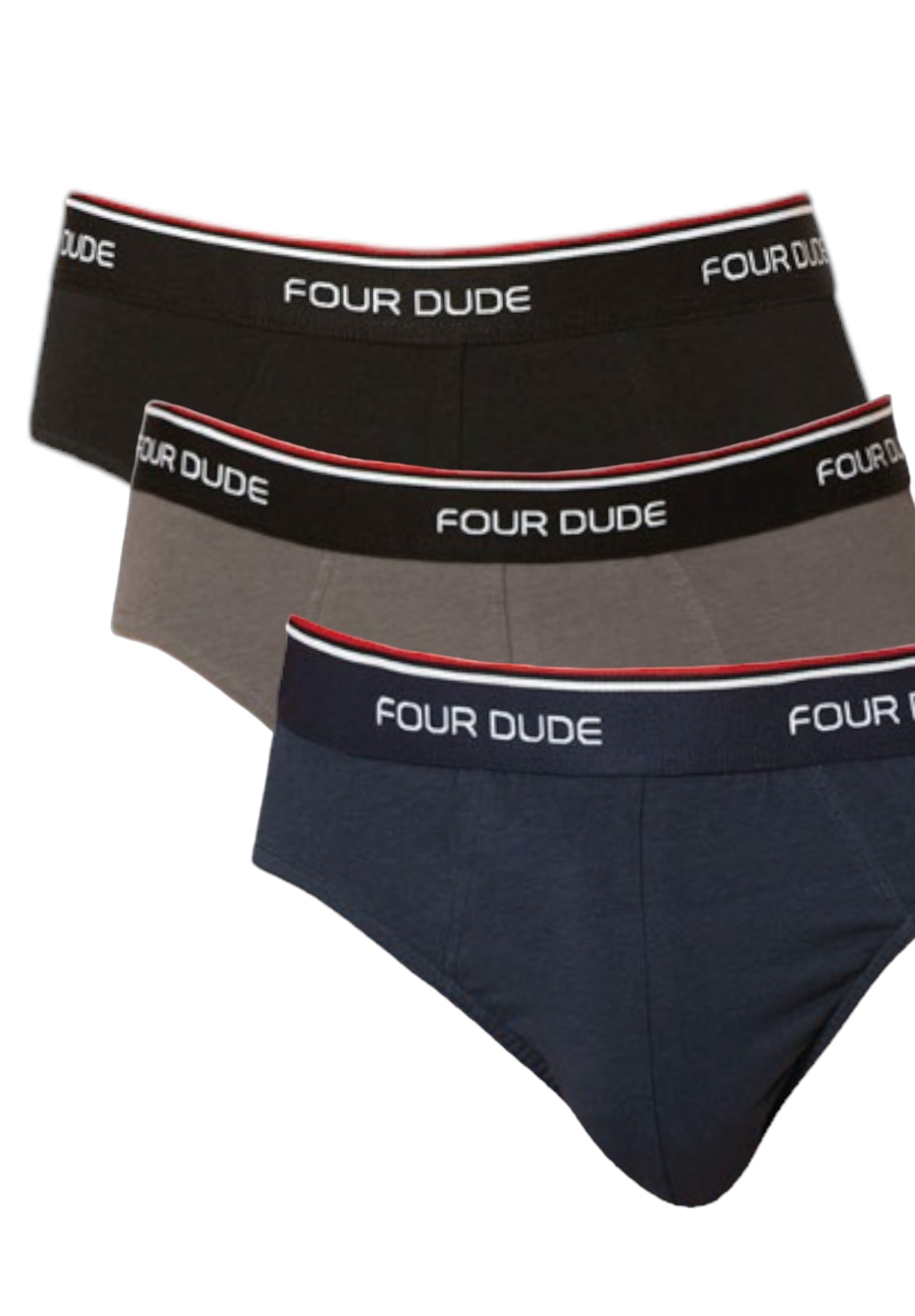 4DUDE Σλιπ ανδρικά βαμβακερά 4DUDE The Basics one σε οικονομική συσκευασία 3 τεμαχίων DD1701-Πολύχρωμο