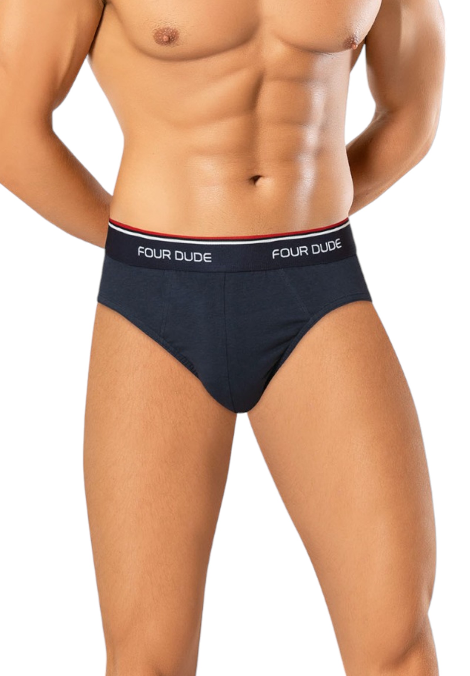 Σλιπ ανδρικά βαμβακερά 4DUDE The Basics two σε οικονομική συσκευασία 3 τεμαχίων DD1704-Πολύχρωμο φωτογραφία