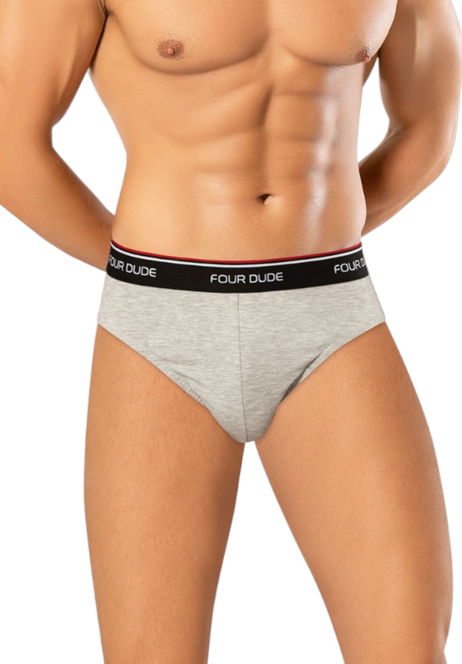 Σλιπ ανδρικά βαμβακερά 4DUDE The Basics two σε οικονομική συσκευασία 3 τεμαχίων DD1704-Πολύχρωμο φωτογραφία