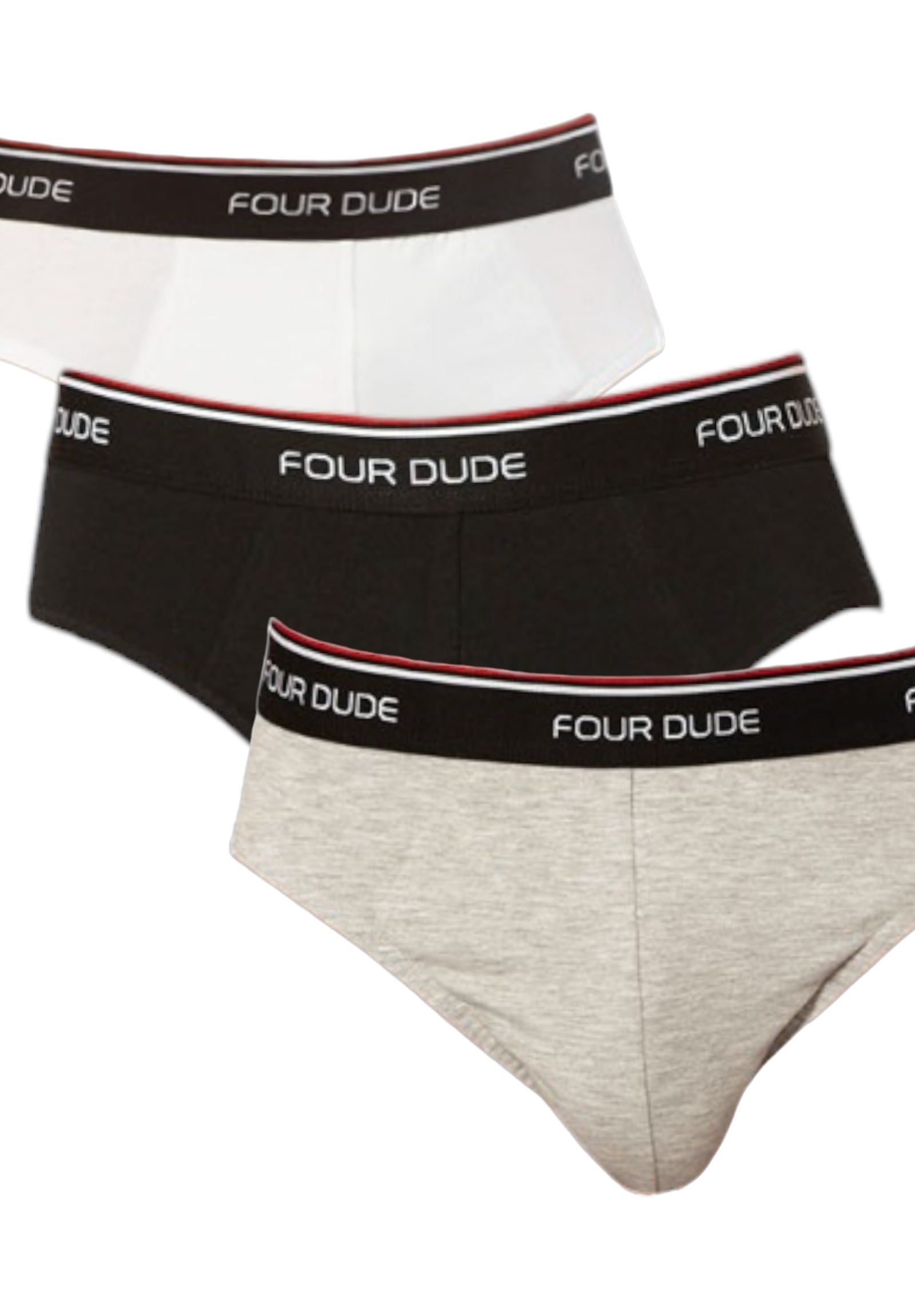 4DUDE Σλιπ ανδρικά βαμβακερά 4DUDE The Basics Three σε οικονομική συσκευασία 3 τεμαχίων DD1706-Πολύχρωμο