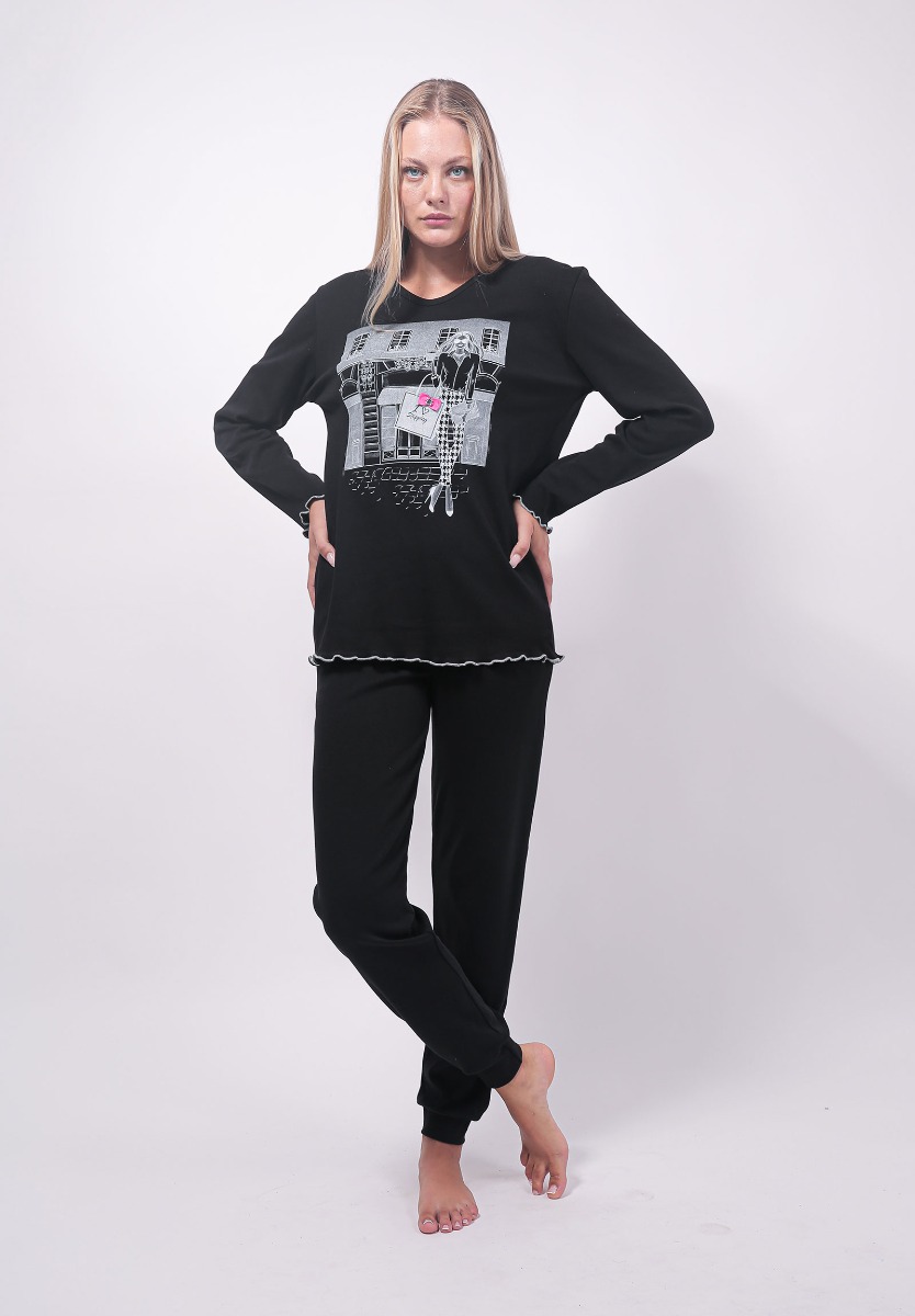 Πιτζάμα γυναικεία Love Shopping Cherry Underwear CHR10172-Μαύρο φωτογραφία