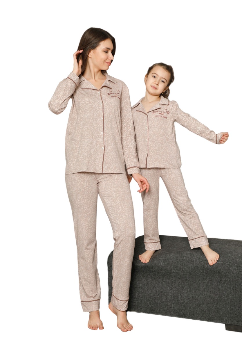 Sexen Πιτζάμα παιδική - εφηβική με κουμπιά Leopard Elegance 73009K