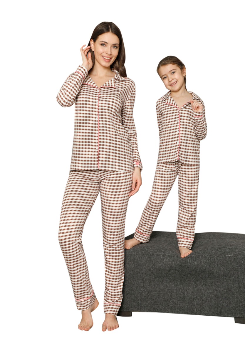 Sexen Πιτζάμα παιδική - εφηβική με κουμπιά Pink Stripe 73019K