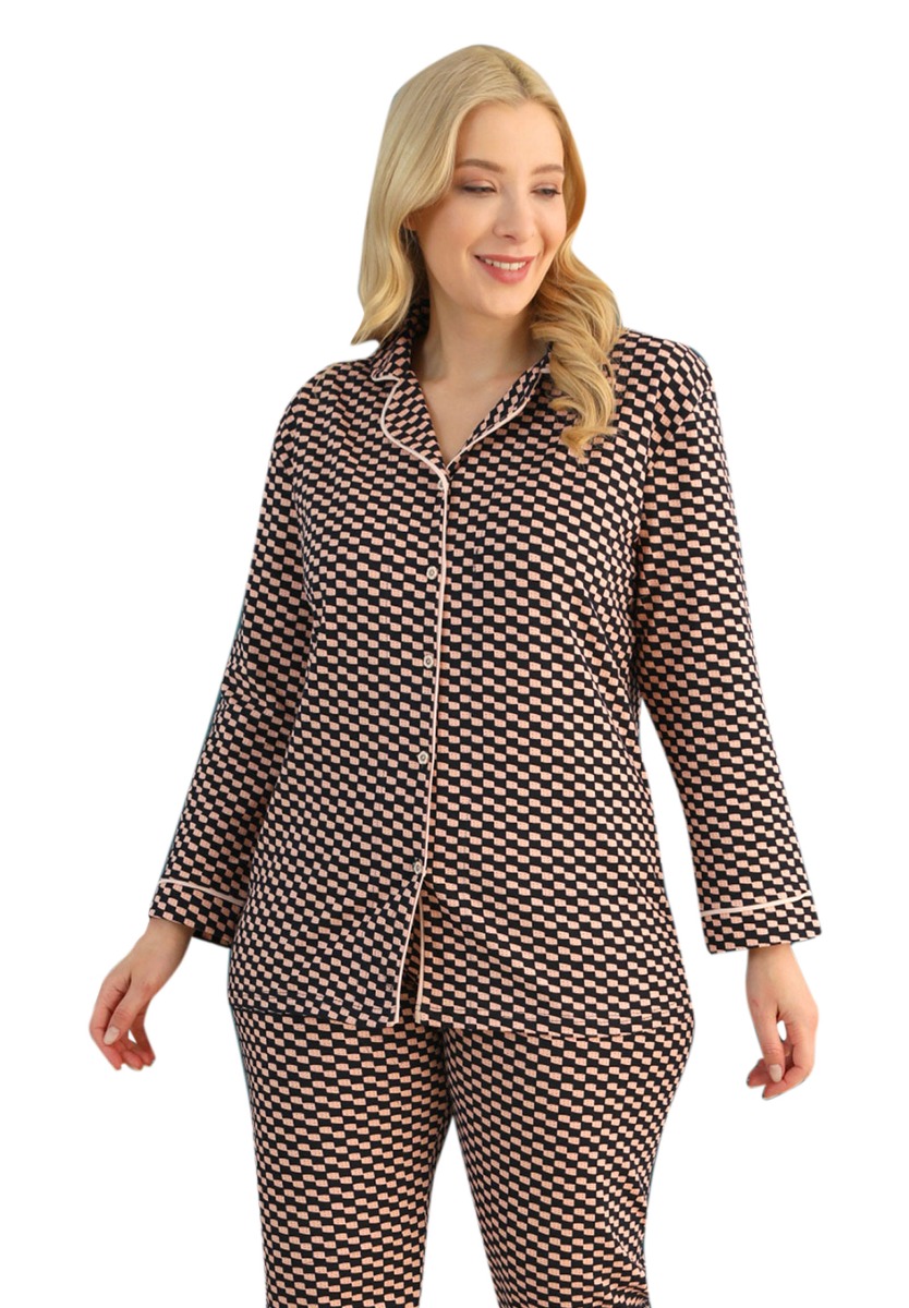 Πιτζάμα γυναικεία Plus Size πικέ Art Colors 75030 φωτογραφία