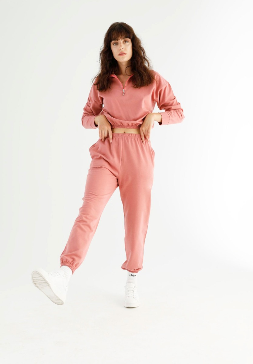 Φορμα Γυναικεια Με Crop Top Με Φερμουαρ Trust Dusty Pink 78040 φωτογραφία