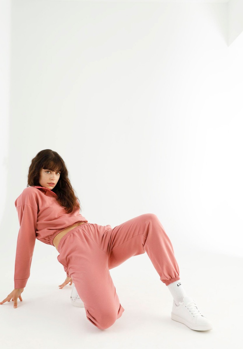 Φορμα Γυναικεια Με Crop Top Με Φερμουαρ Trust Dusty Pink 78040 φωτογραφία