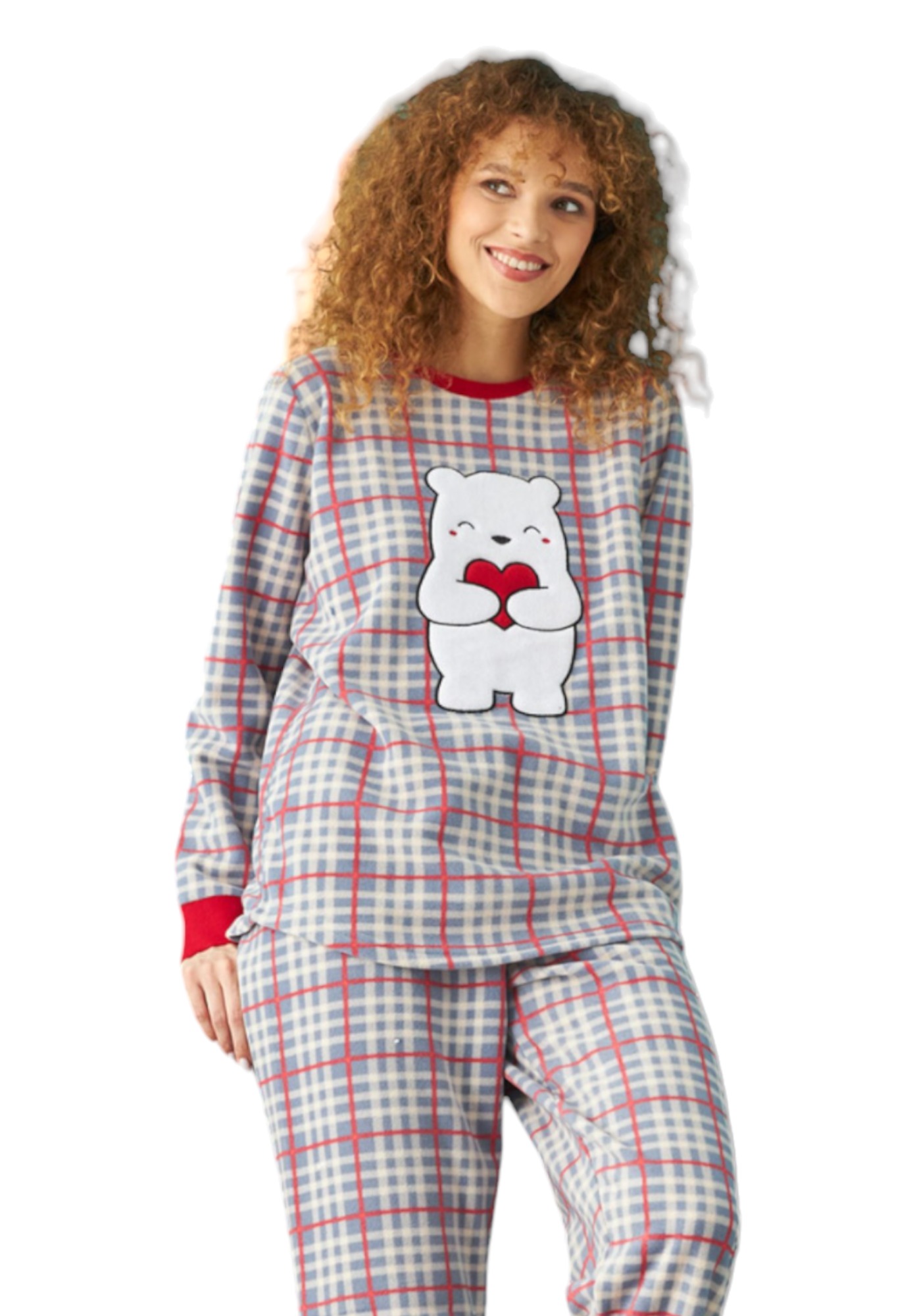 Πιτζαμα γυναικεία Fleece Siyah Inci Love You Bear SI23235026-A-Γαλάζιο φωτογραφία