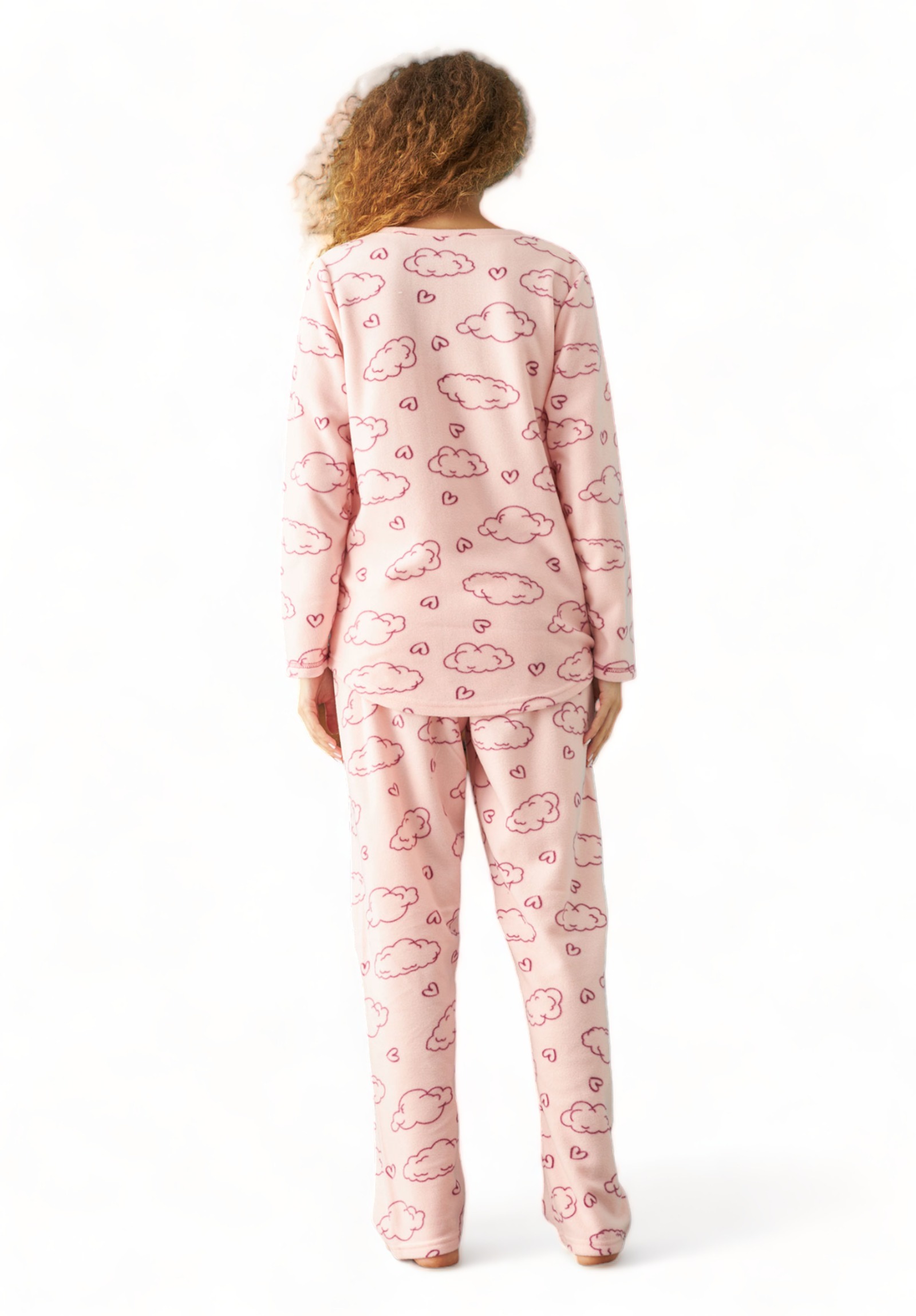 Πιτζαμα γυναικεία Fleece Siyah Inci Cute Cloudy SI23235042-A-Ροζ φωτογραφία