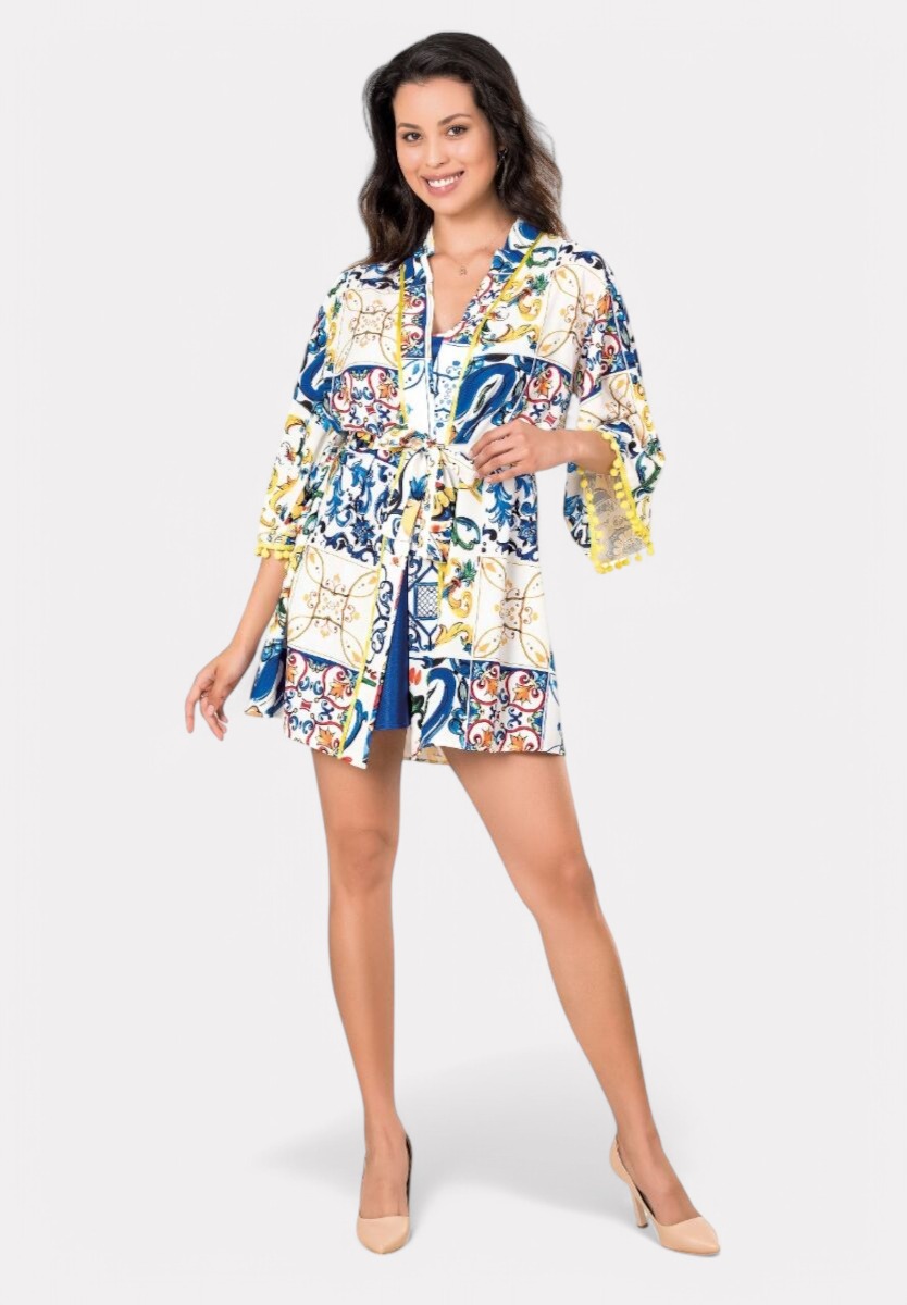 Σετ Ρόμπα - Νυχτικό σατέν Moongirl Queen Blue MG237-Μπλε φωτογραφία