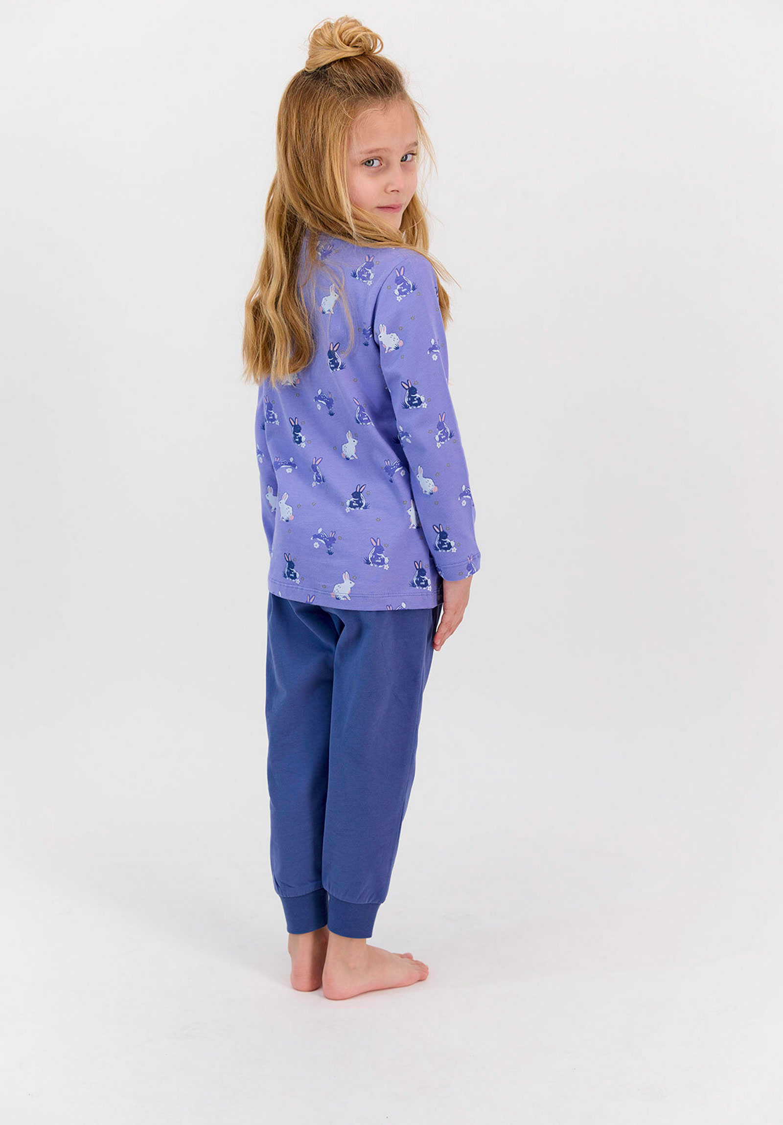 Πιτζάμα βαμβακερή εφηβική για κορίτσι Rolypoly Love Folk RP2573B-Μωβ φωτογραφία