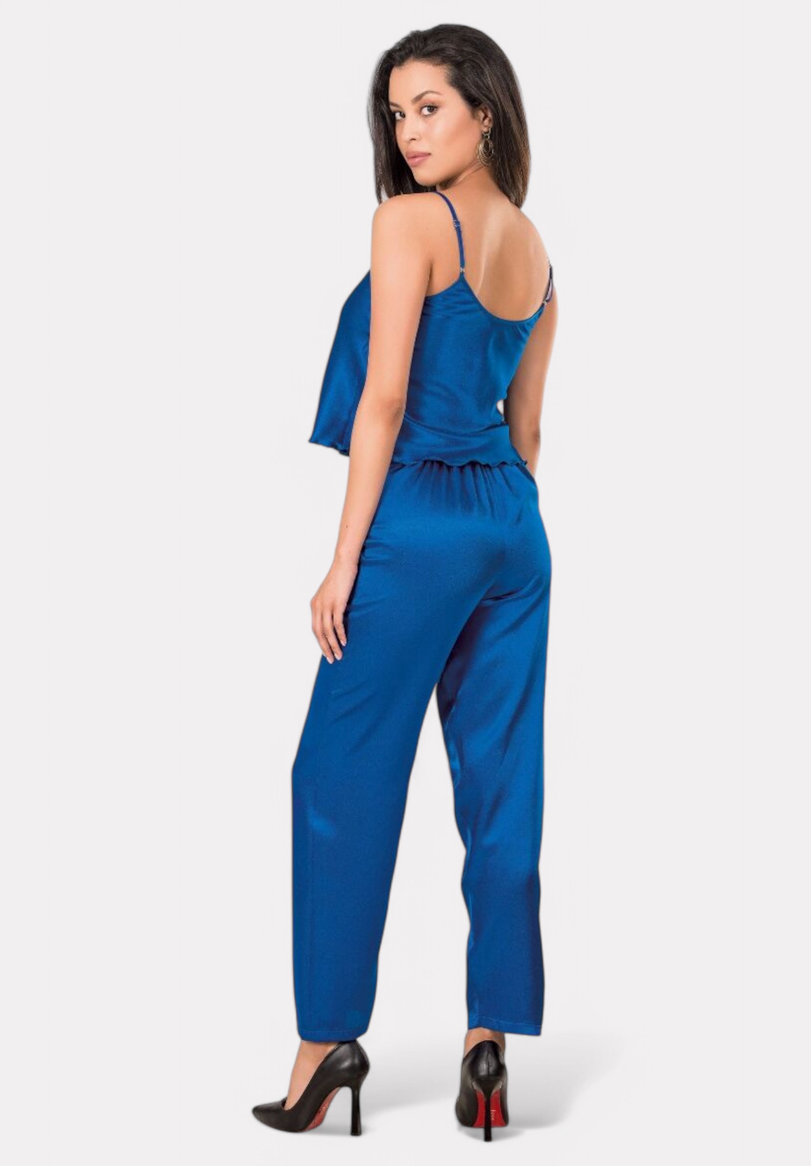 Σετ Ρόμπα - Πιτζάμα σατέν Moongirl Queen Blue MG259-Μπλε φωτογραφία