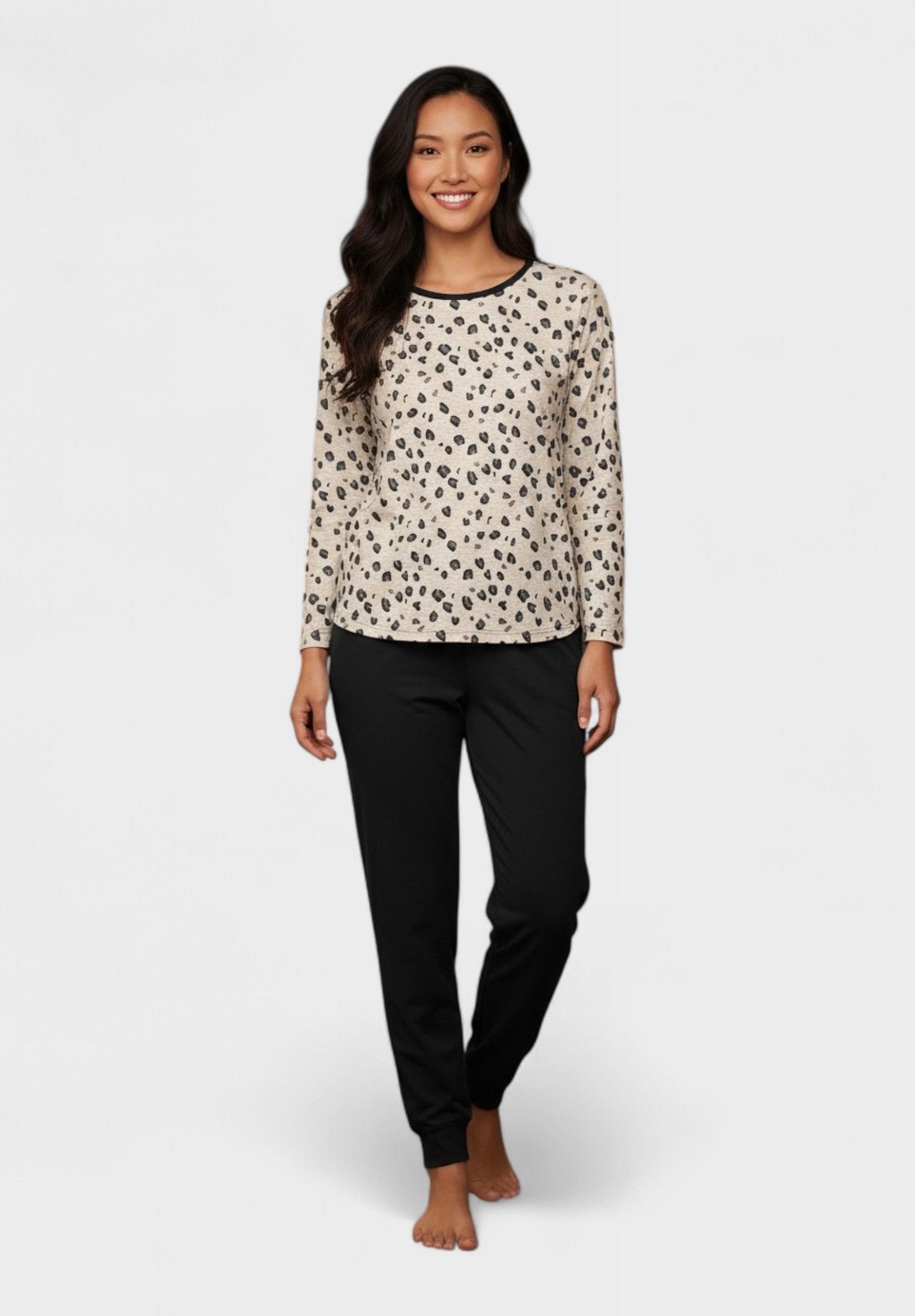 Γυναικεία Βαμβακερή Πιτζάμα Cherry Underwear Wild Chic CHR262601-Ανθρακί φωτογραφία