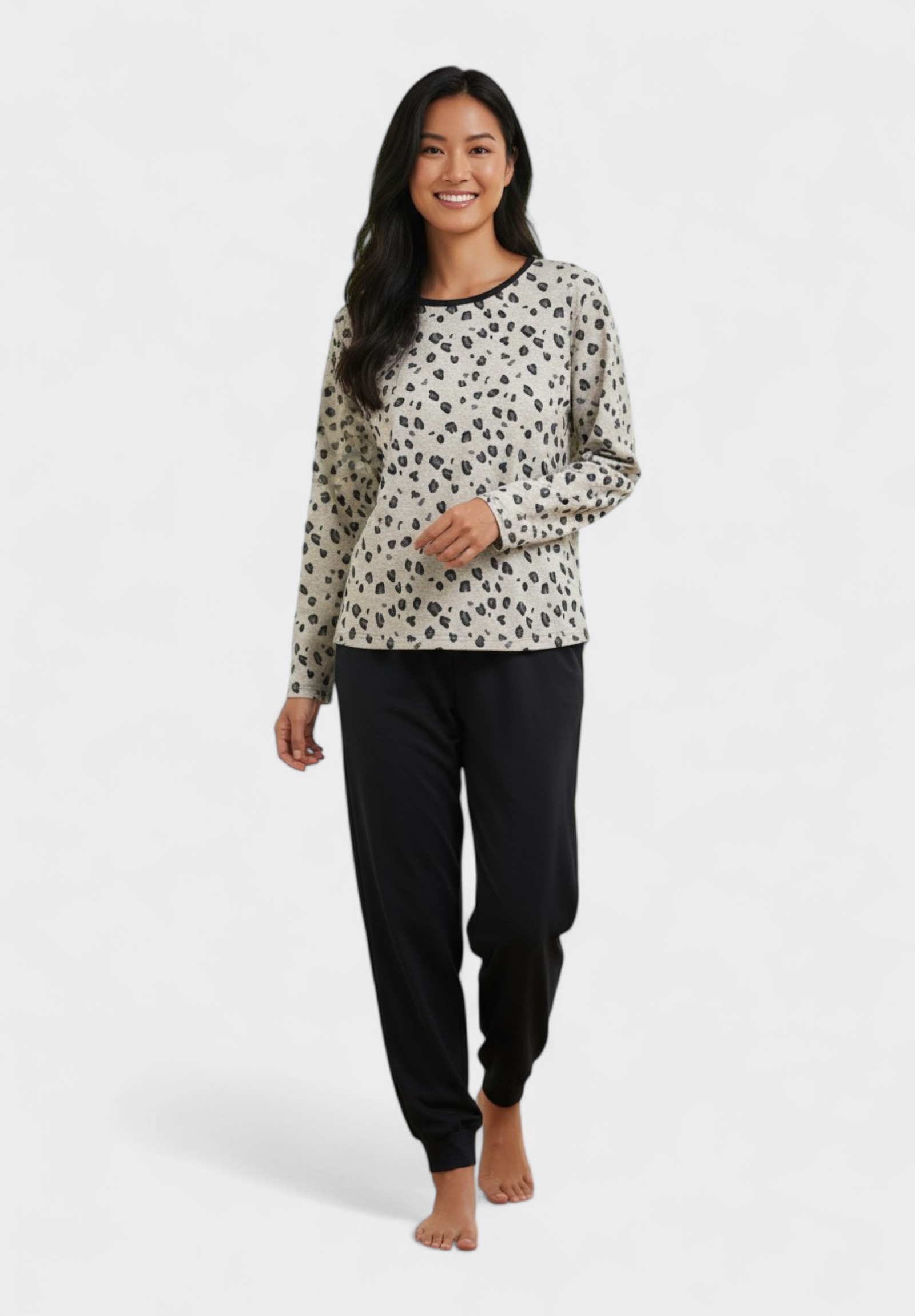 Γυναικεία Βαμβακερή Πιτζάμα Cherry Underwear Wild Chic CHR262601-Ανθρακί φωτογραφία