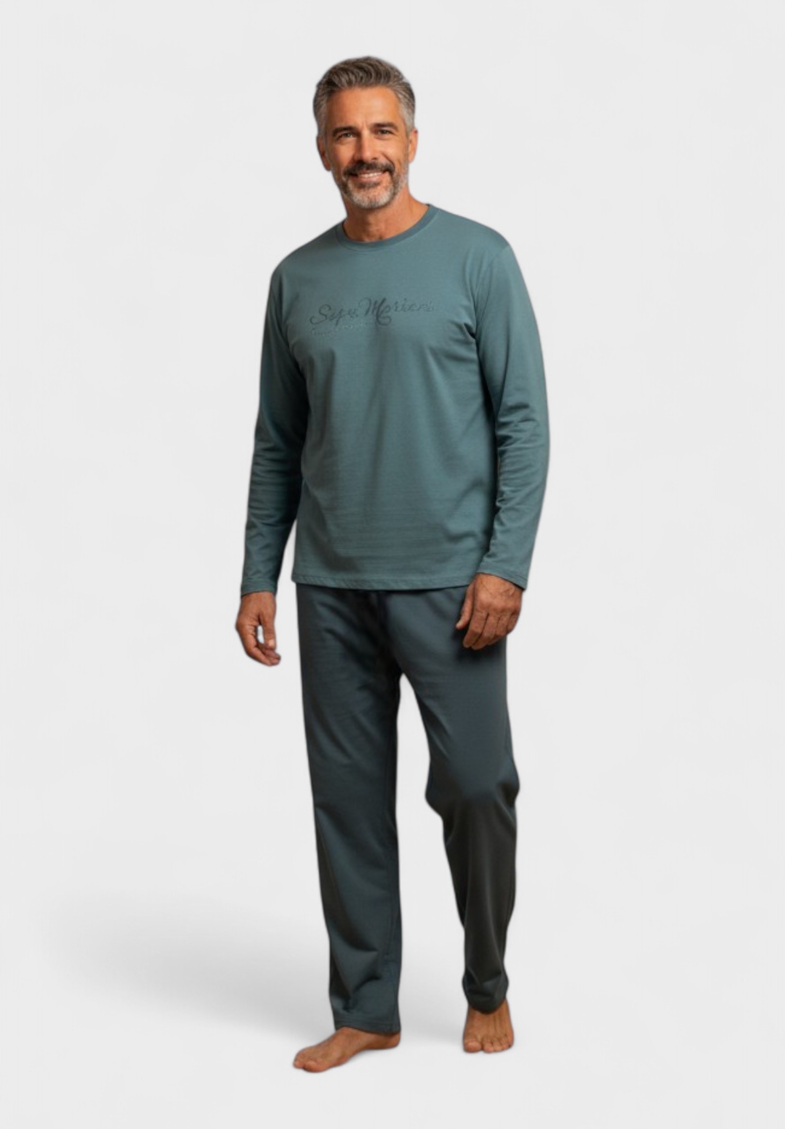 Ανδρική Βαμβακερή Πιτζάμα Interlock Collection Style Matters Petrol CL2671-1-Πετρόλ φωτογραφία