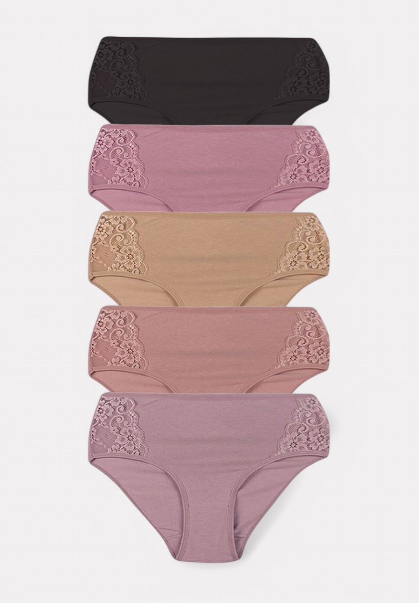Σλιπ Sexen 2/4 ψηλοκάβαλα Sexen Lace Pastels Charlotte σε οικονομική σεσκευασία 5 τεμαχίων SXN3002 φωτογραφία
