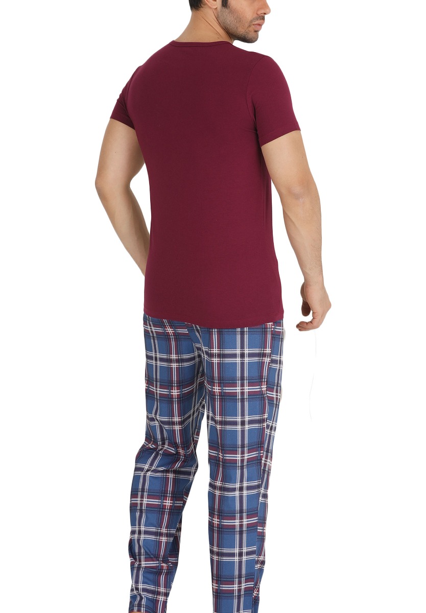 Πιτζάμα ανδρική Modal καρό Red 30522 φωτογραφία