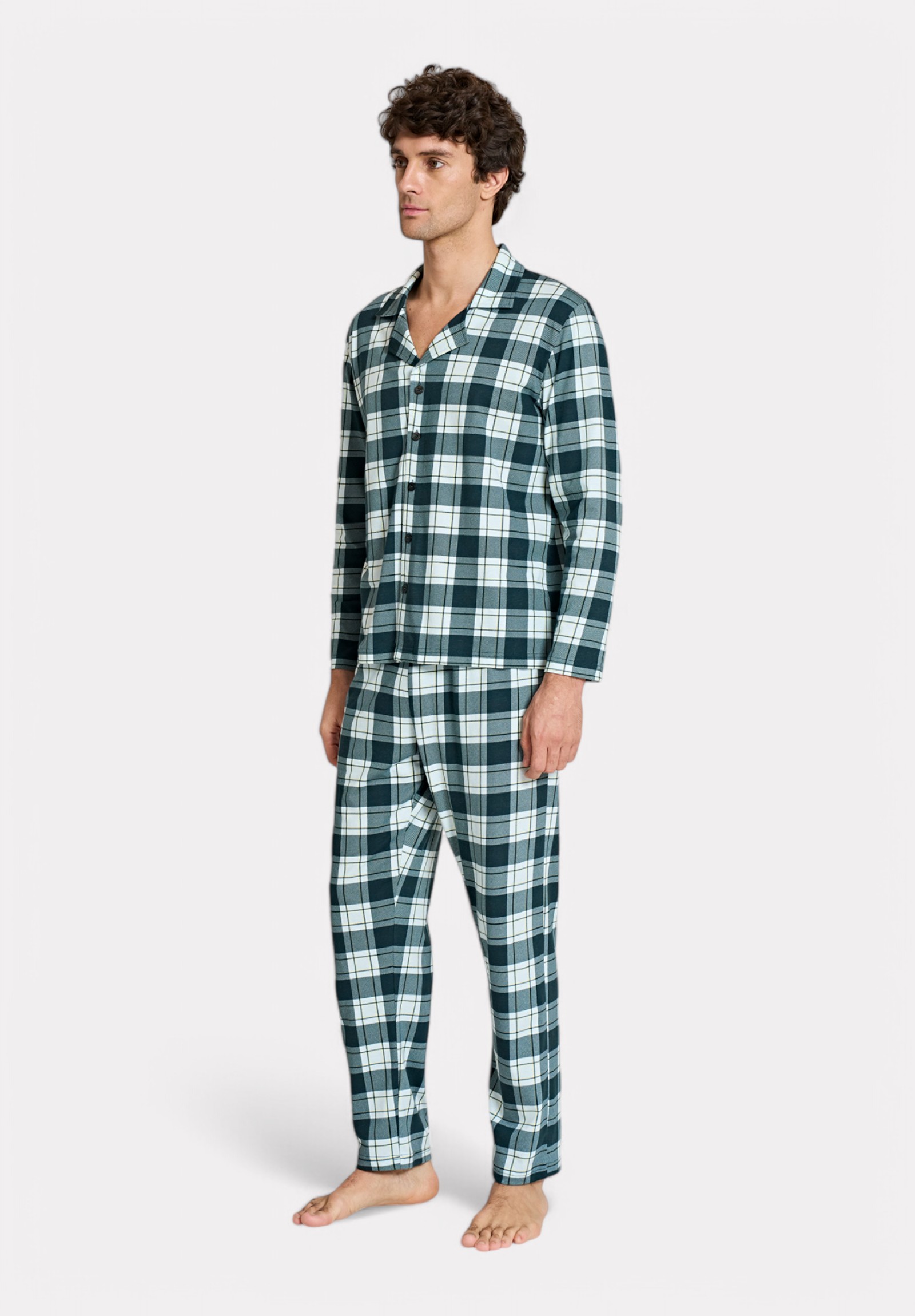 Pijadore Ανδρική Πιτζάμα Πράσινο Καρό – Μακρυμάνικη PJDR1818-2-Πράσινο φωτογραφία