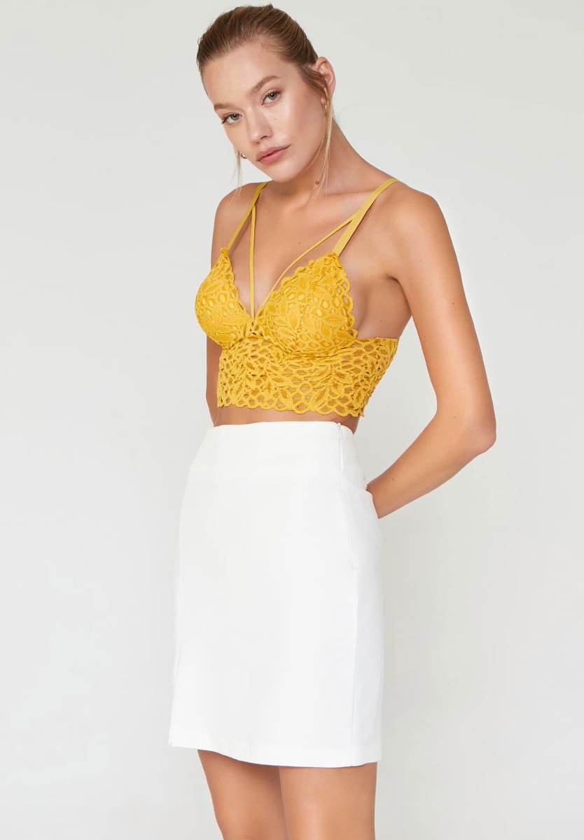 Σετ Bralette - Brazil Δαντελένια Liona Dusty Yellow CA319G φωτογραφία