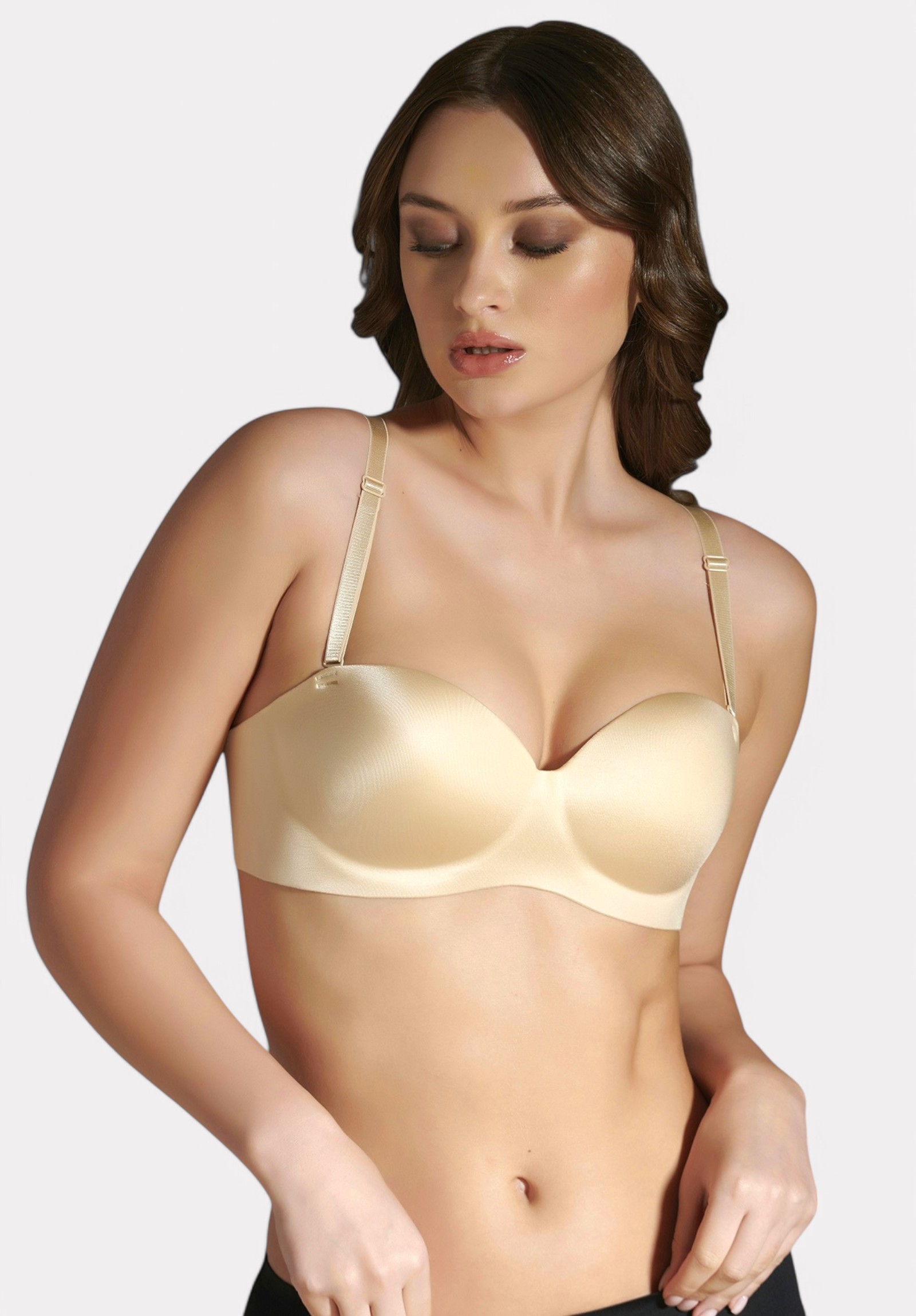  Σουτιέν χωρίς ραφές μπαλκονέ με ενίσχυση New Bra Lingerie NB6055-Μπεζ 2025
