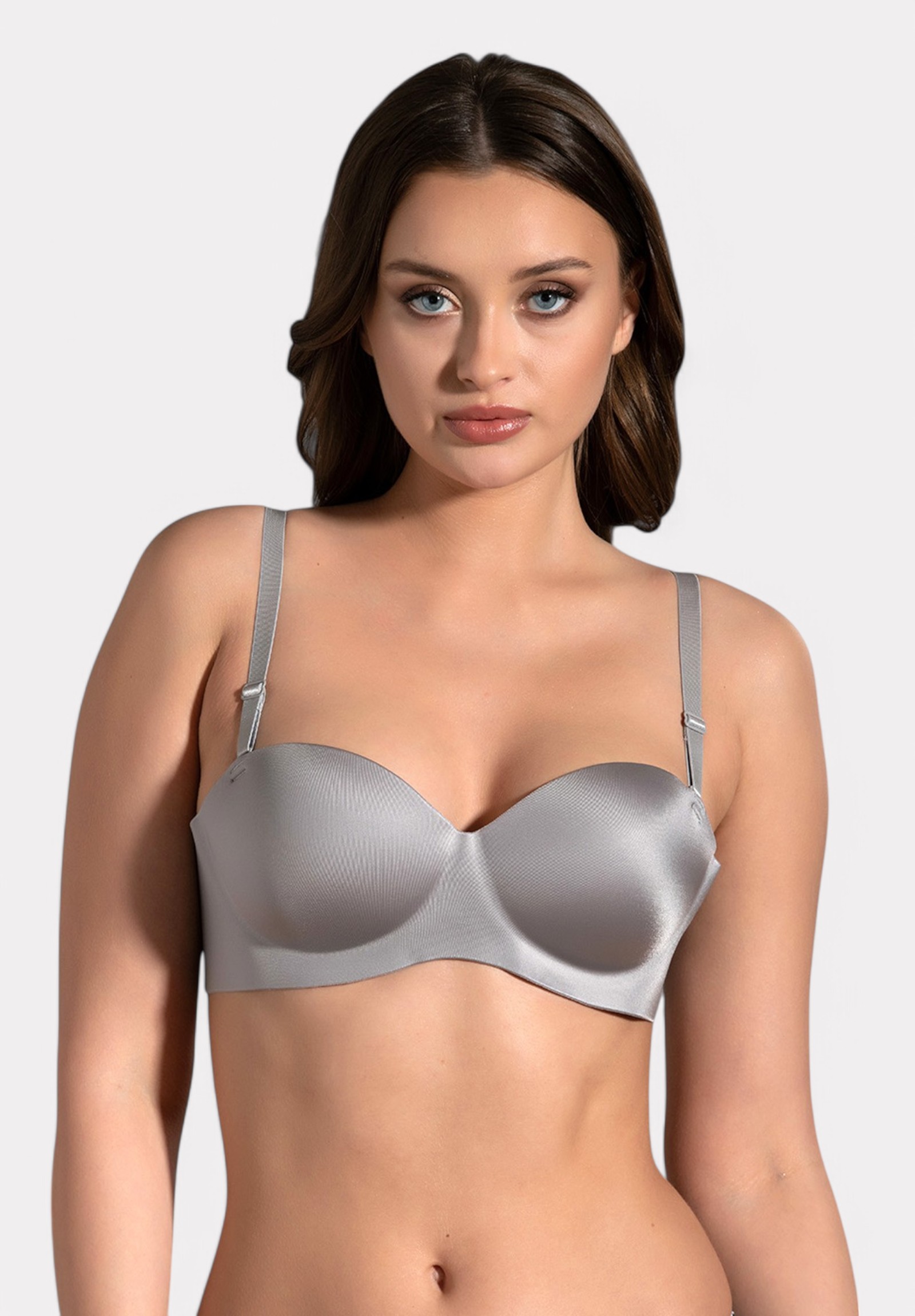  Σουτιέν χωρίς ραφές μπαλκονέ με ενίσχυση New Bra Lingerie NB6055-Γκρι 2025