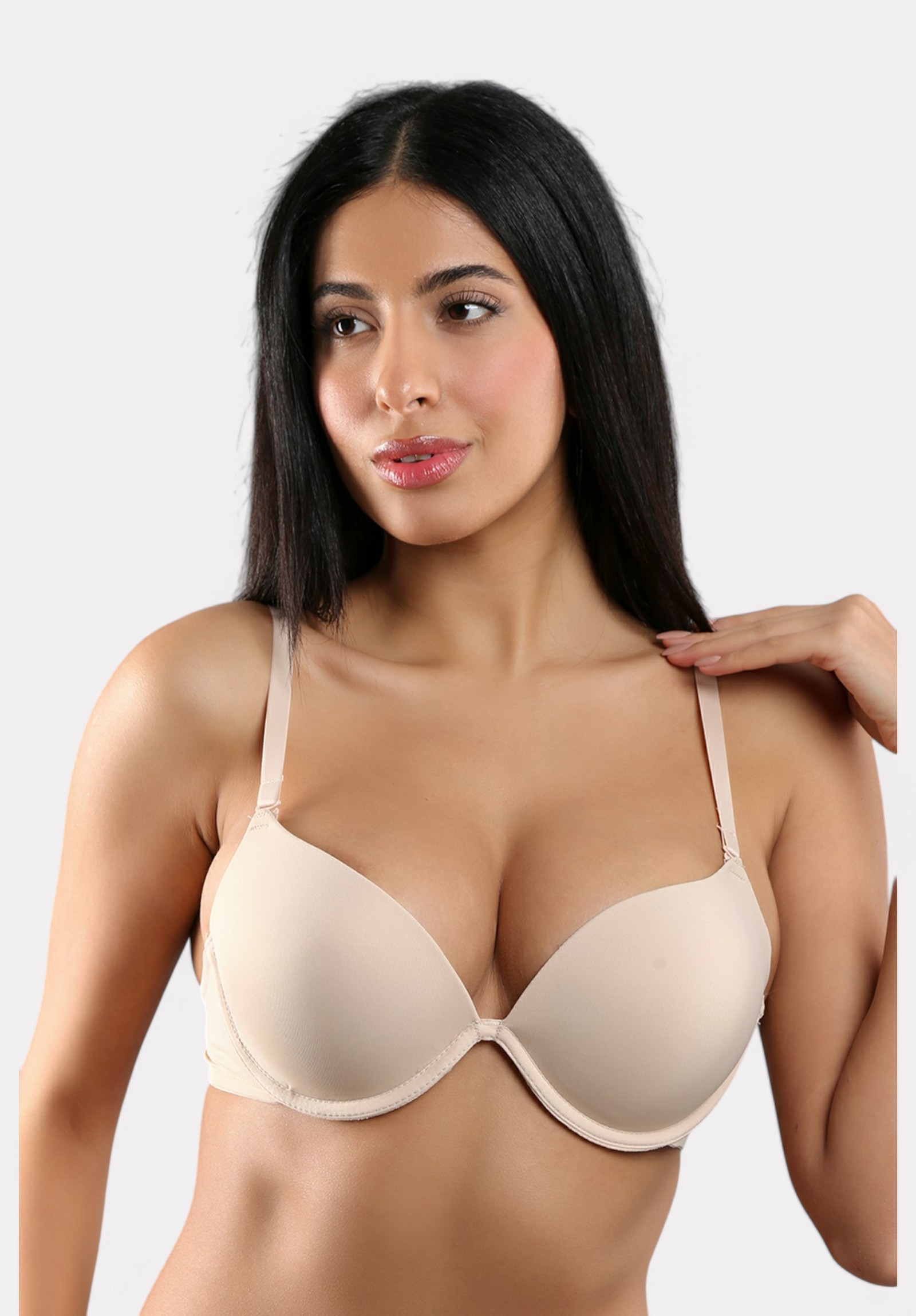 New Bra B Cup Double Push-Up – Με Αποσπώμενες Τιράντες Μπεζ NB7035-1-Μπεζ φωτογραφία
