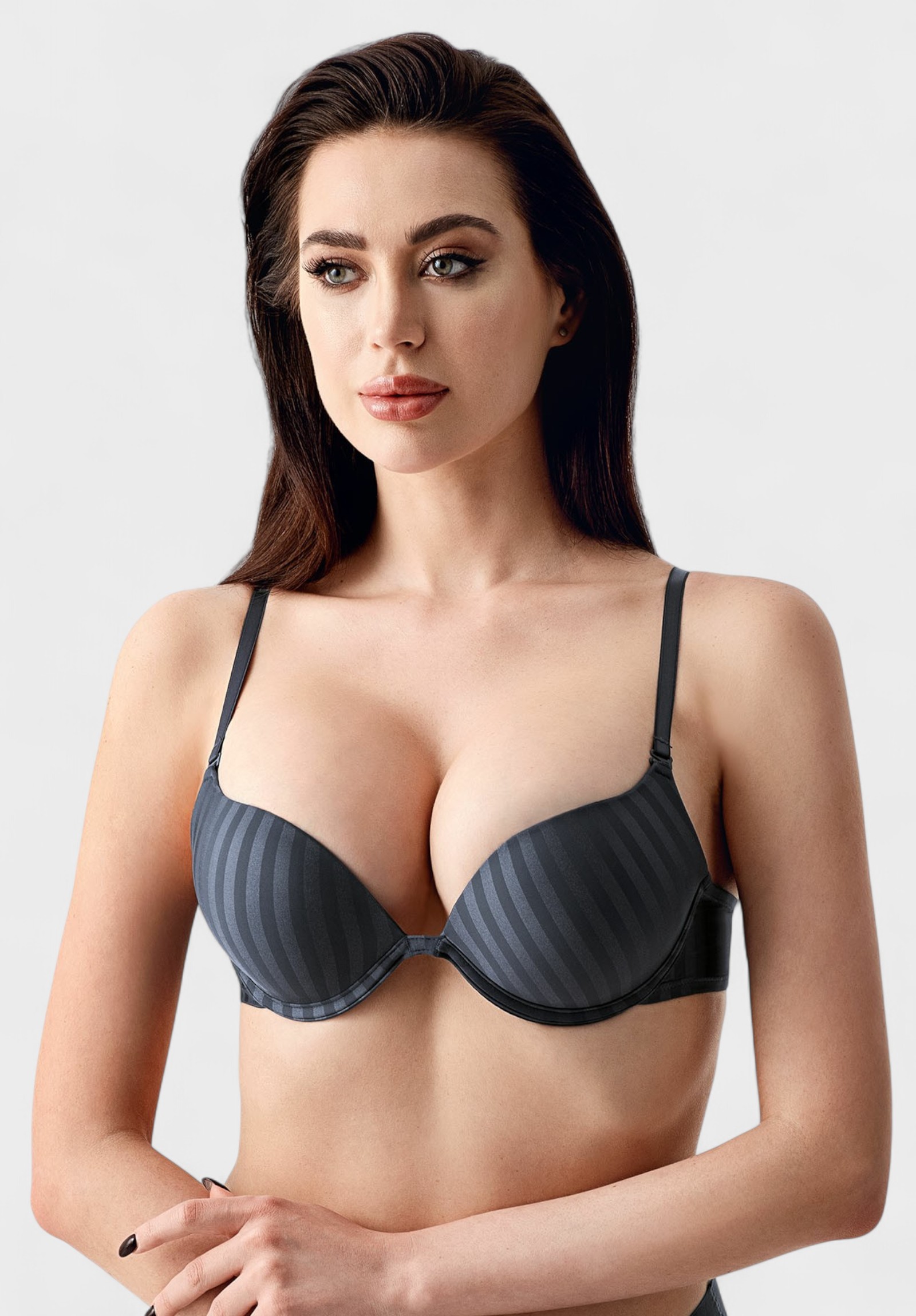  Double Push Up B CUP New Bra – Premium Σουτιέν με Διπλή Ενίσχυση Ανθρακί NB7036-2-Ανθρακί 2025