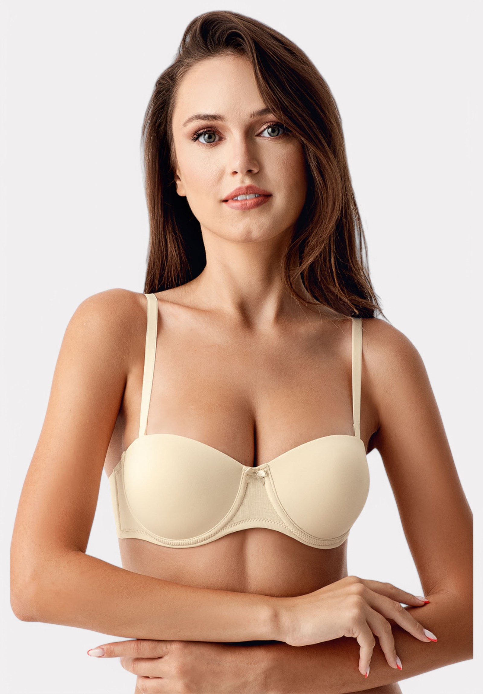  Σουτιέν New Bra Strapless Double Push Up - B Cup Μπεζ NB7055-3-Μπεζ 2025