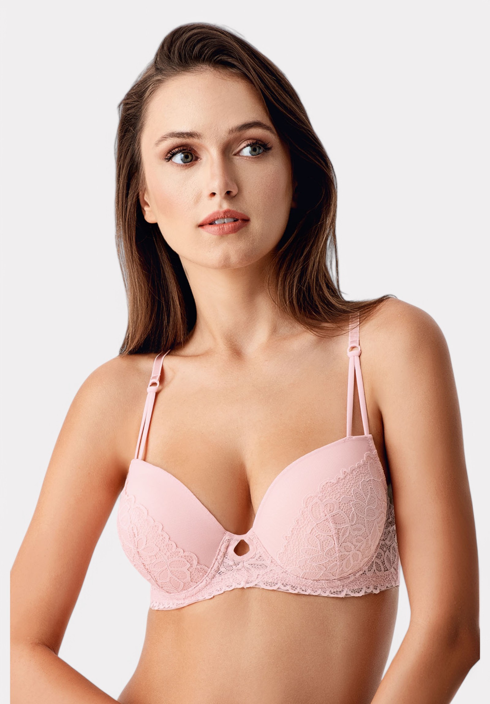 New Bra Push-Up Σουτιέν με Δαντέλα – B Cup Ροζ NB8415-3-Ροζ 2025