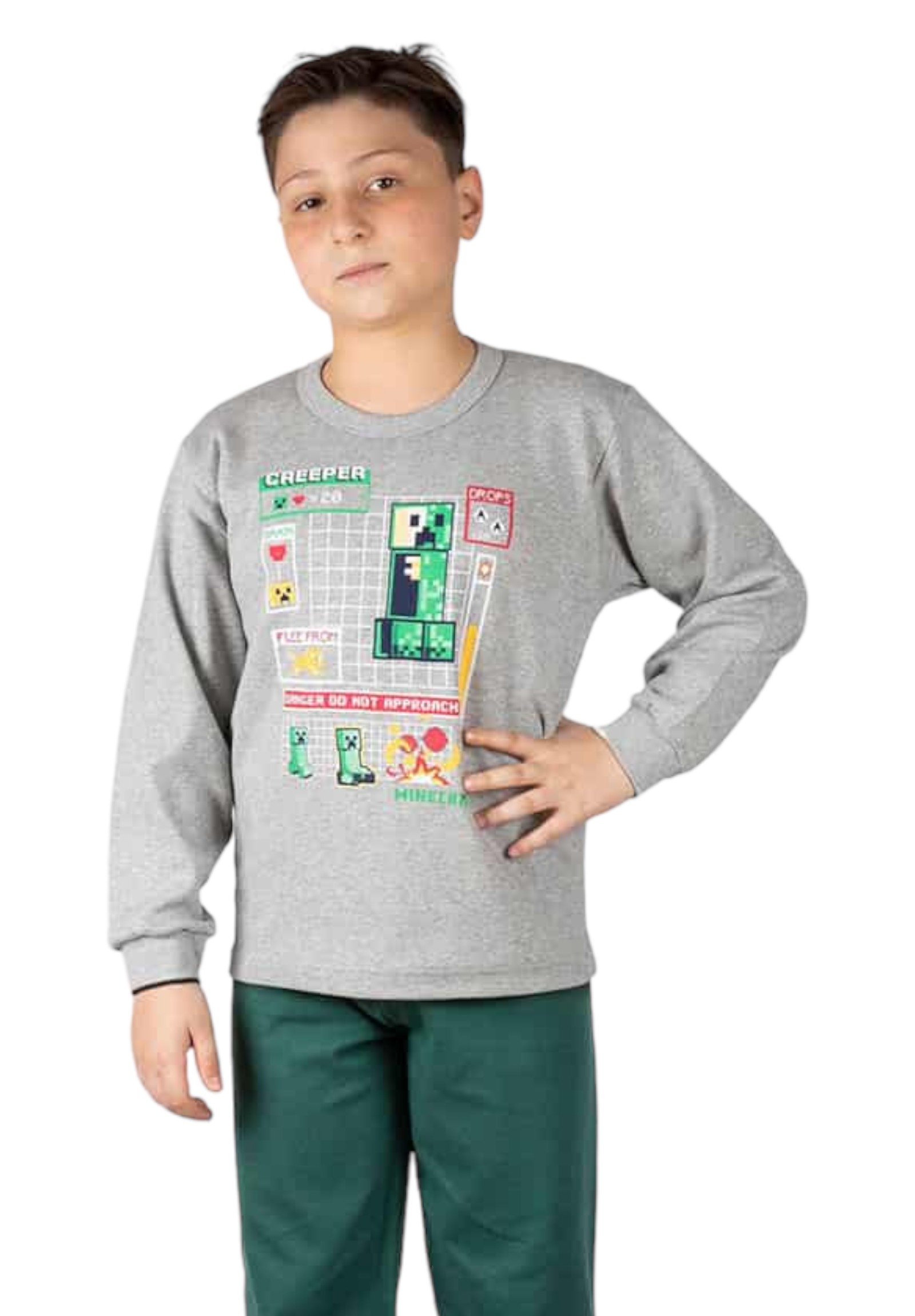 Πιτζάμα παιδική Nina Club Robot Game Γκρι NINA347B-Γκρι φωτογραφία