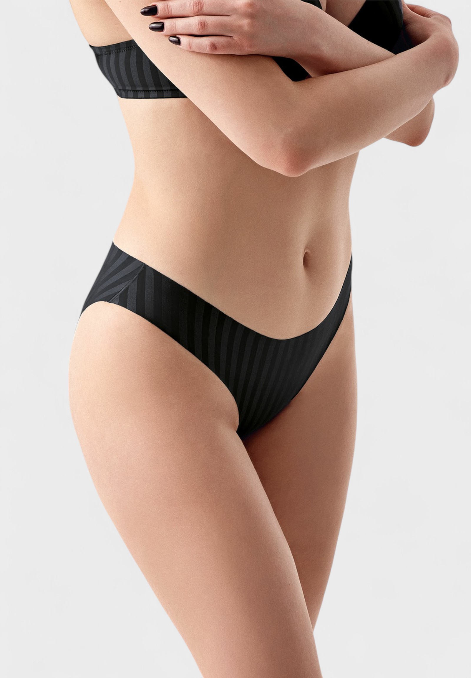Εσώρουχο New Bra Seamless Μαύρο Ριγέ με Σιλικόνη NB9213-1-Μαύρο φωτογραφία