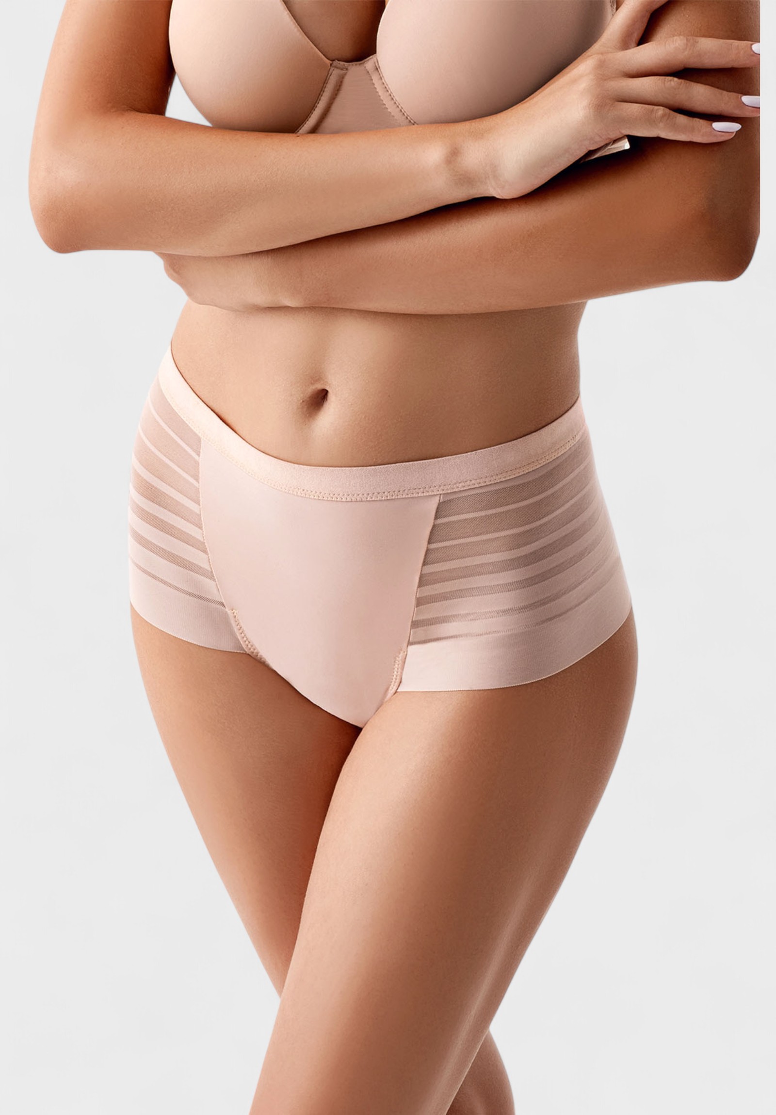 Brazil γυναικείο ψηλόμεσο Laser Cut New Bra Lingerie Μπεζ NB9302-1-Μπεζ φωτογραφία