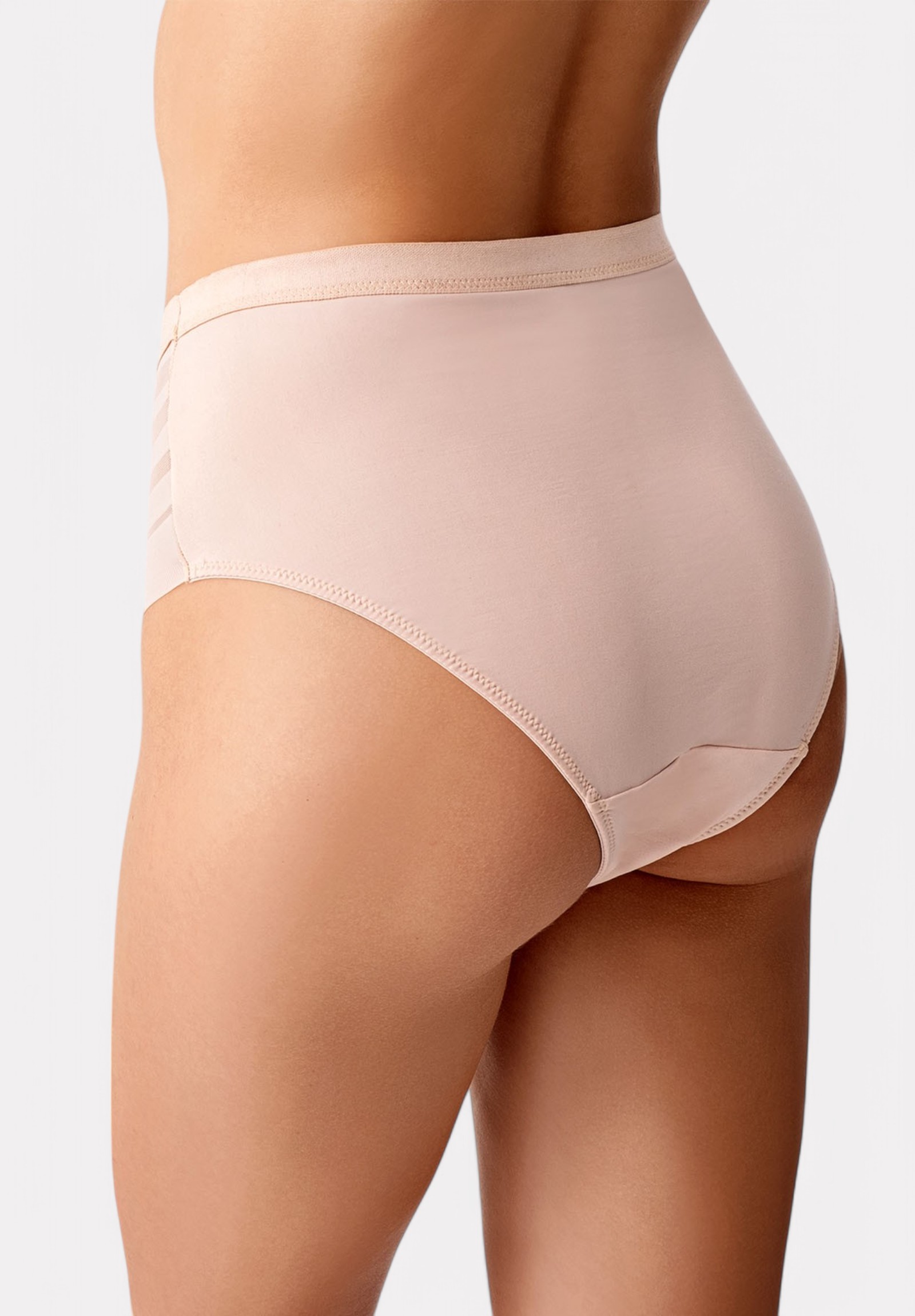 Slip γυναικείο ψηλόμεσο Laser Cut New Bra Lingerie Μπεζ NB9303-1-Μπεζ φωτογραφία