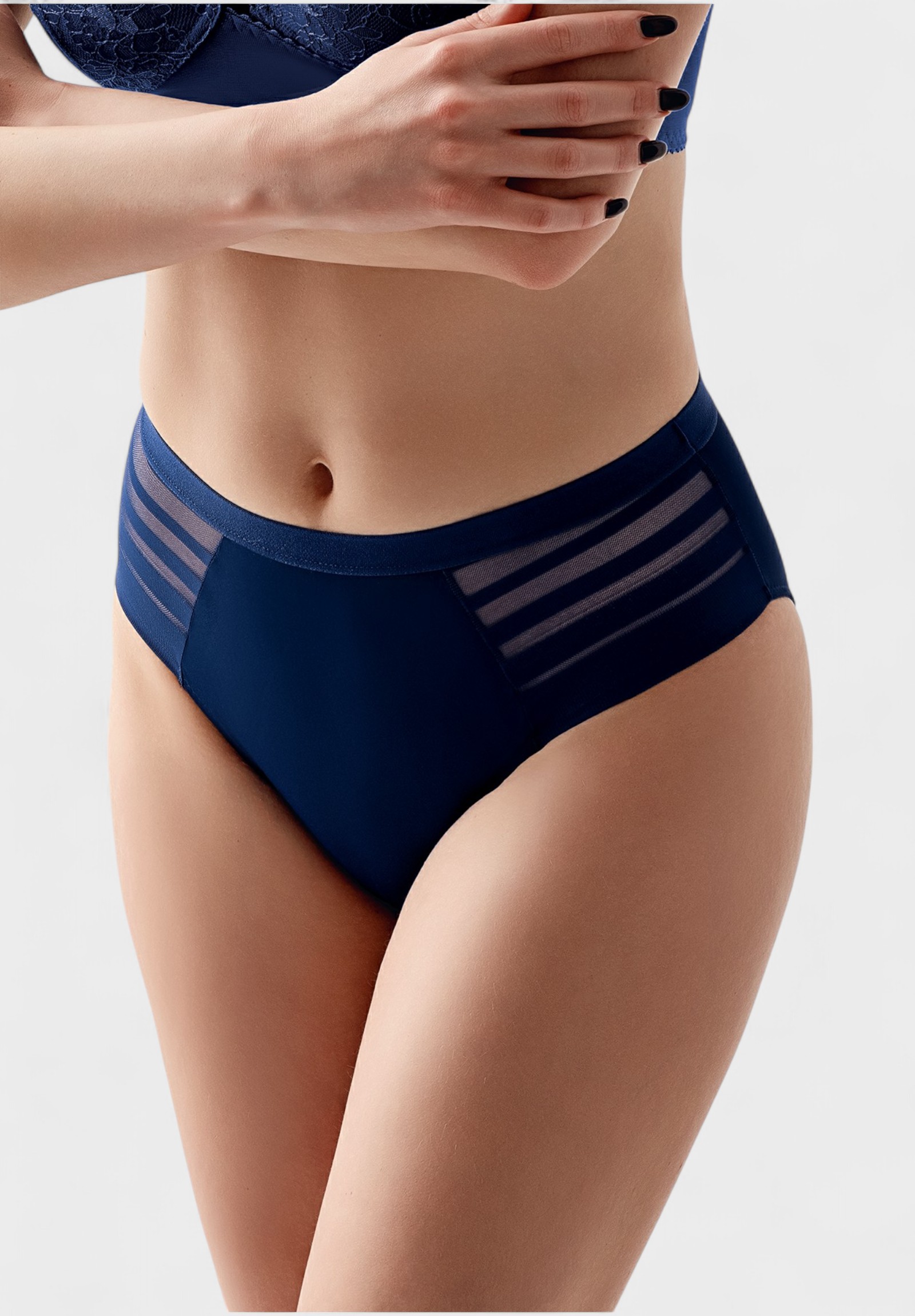 New Bra Lingerie Slip γυναικείο ψηλόμεσο Laser Cut New Bra Lingerie Μπλε NB9303-3-Μπλε